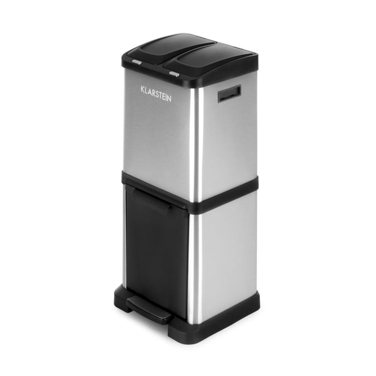Ökosystem² Mülleimer Mülltrenner 30L (1 x15L, 2x7,5 L) PE Edelstahl 