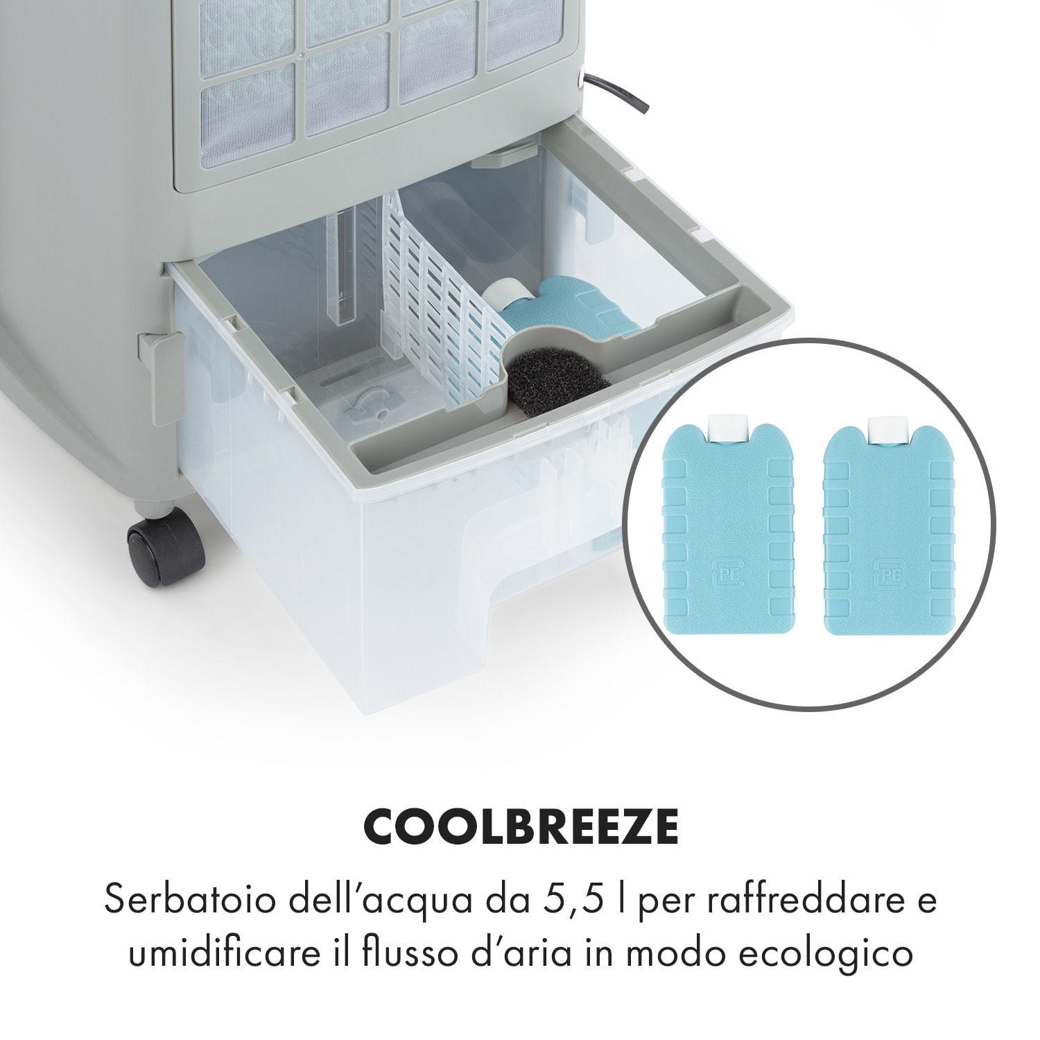 Whirlwind 3 in 1, raffrescatore evaporativo, ventilatore, umidificatore, 1600 m³/h 1600 m³/h | No | Nero
