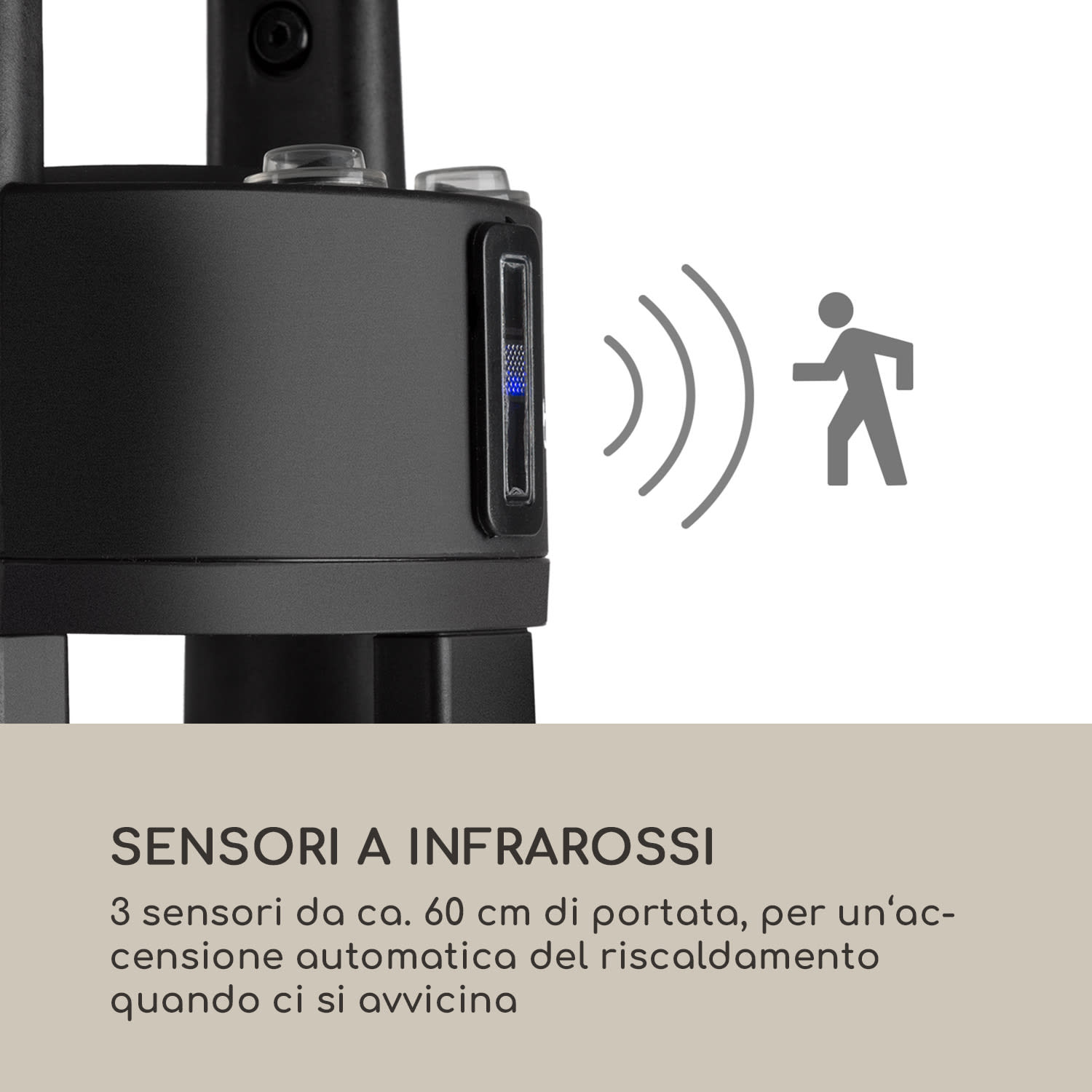 Primal Heat 65 Tavolo Bistrò Elemento Riscaldante Carbonio IR 1200 W LED 65 cm Vetro 