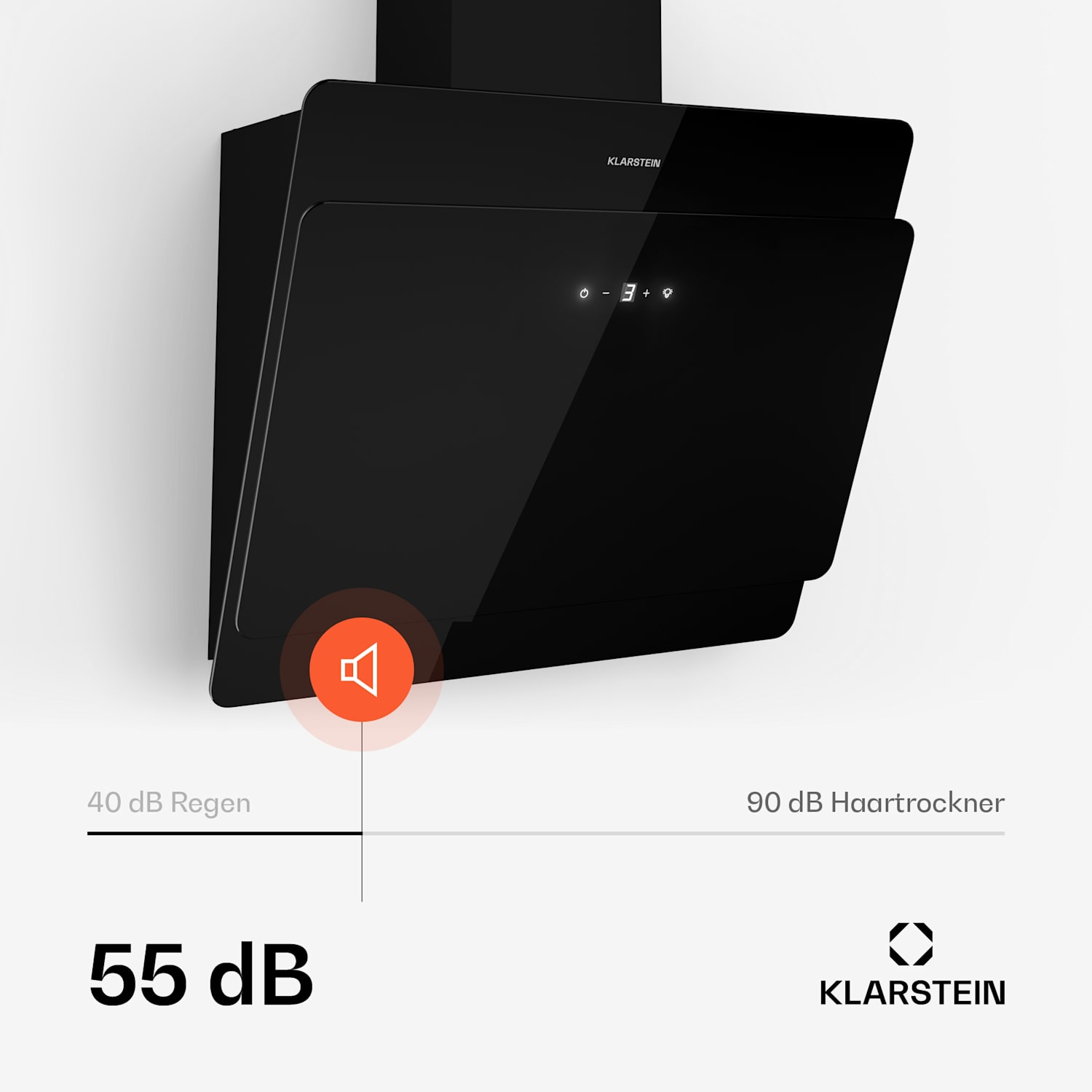 Aurica 60 Dunstabzugshaube 60cm 600 m³/h LED Touch Glas 60 cm | Ohne Ersatz-Filter | Schwarz