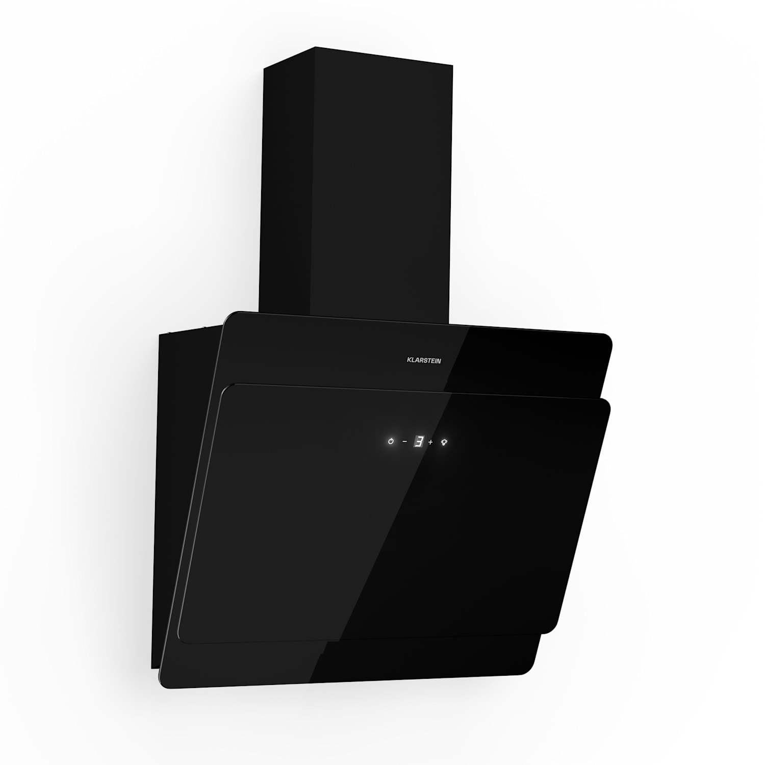 Aurica 60 - Cappa aspirante, 60 cm, 600 m³/h, LED, Touch, vetro 60 cm | Senza filtro di ricambio | Nero