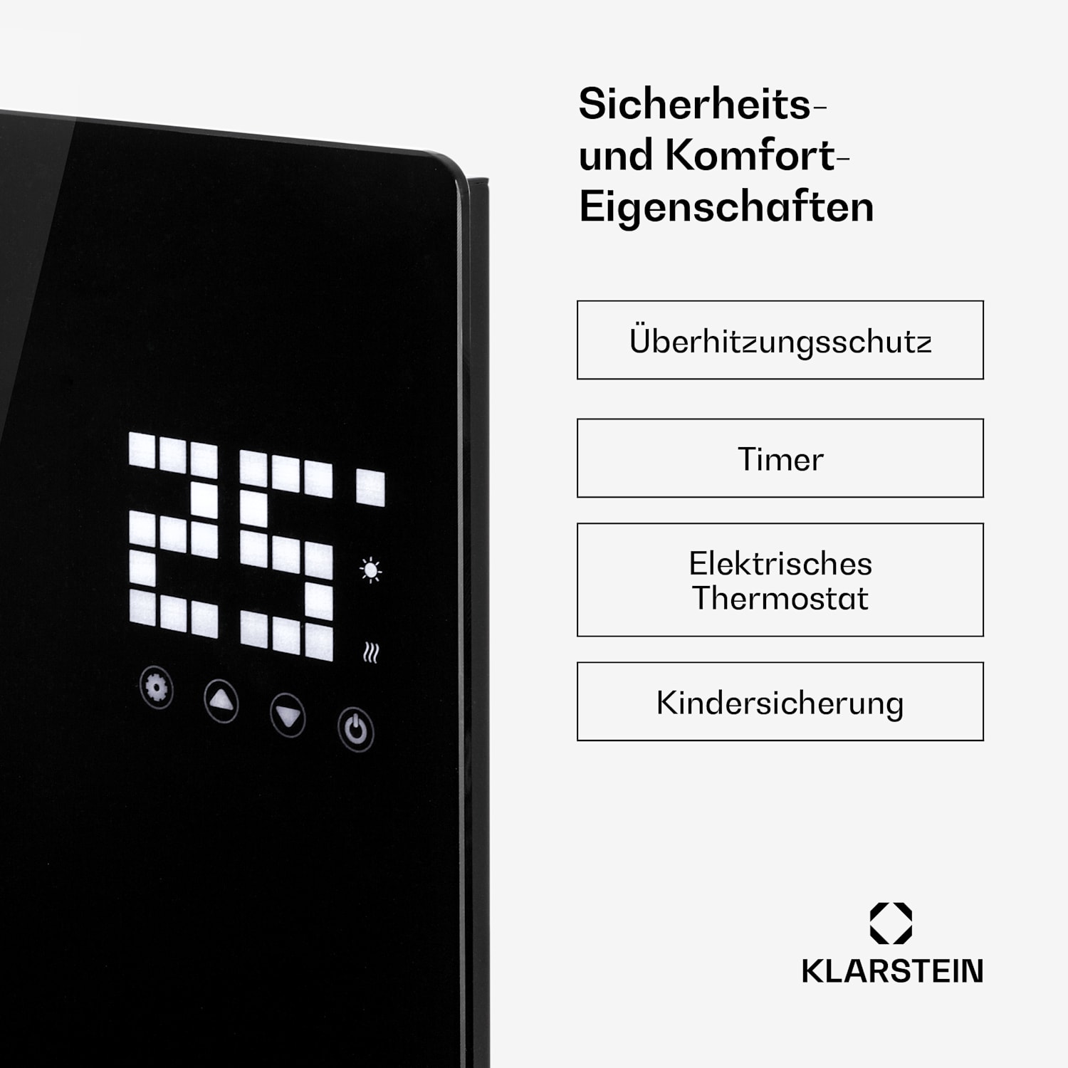Bornholm Single Konvektions-Heizgerät Thermostat Timer 1000W 70m²  Schwarz