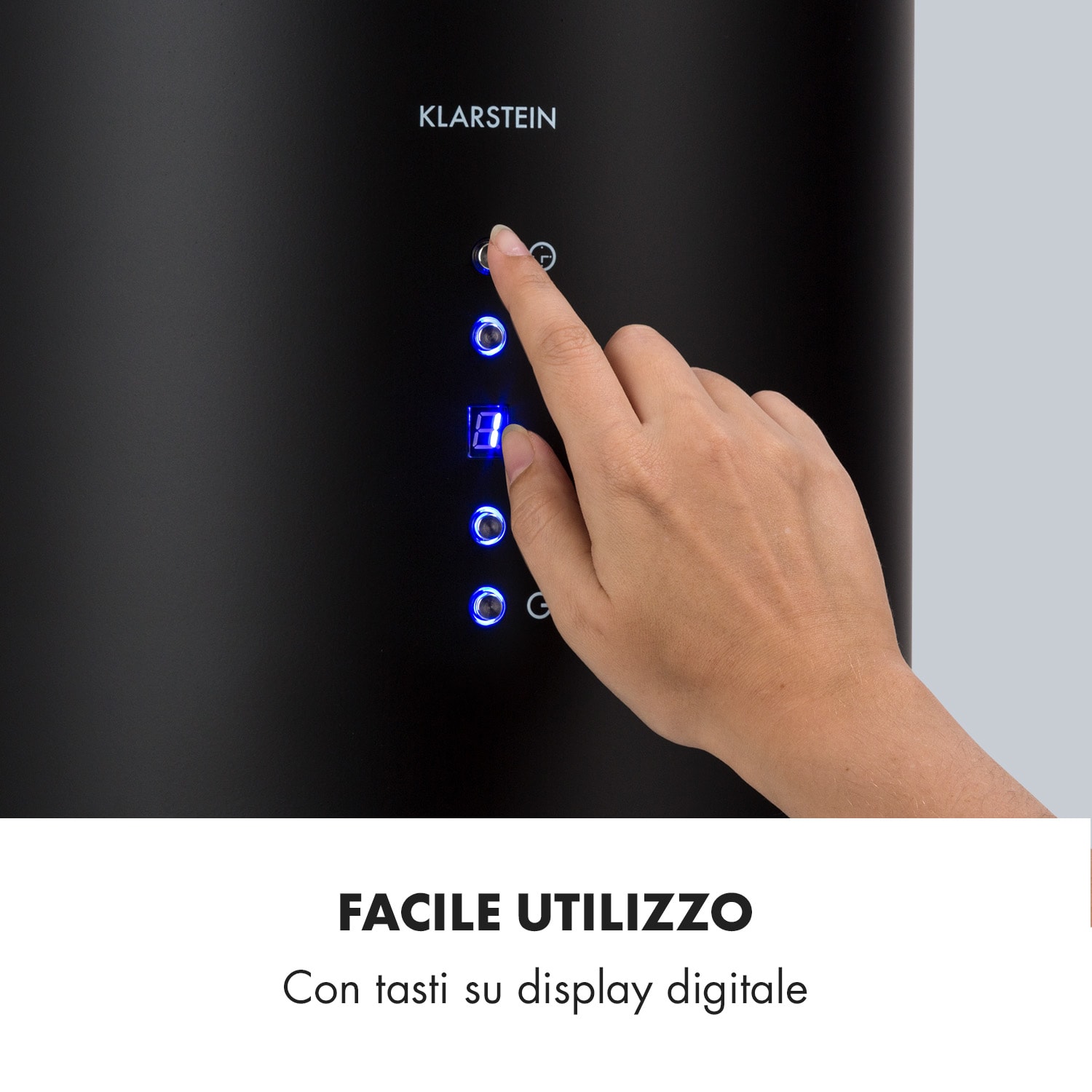 Barett - Cappa aspirante a isola, Ø 35 cm, ricircolo, 558 m³/h, LED, filtri ai carboni attivi Nero