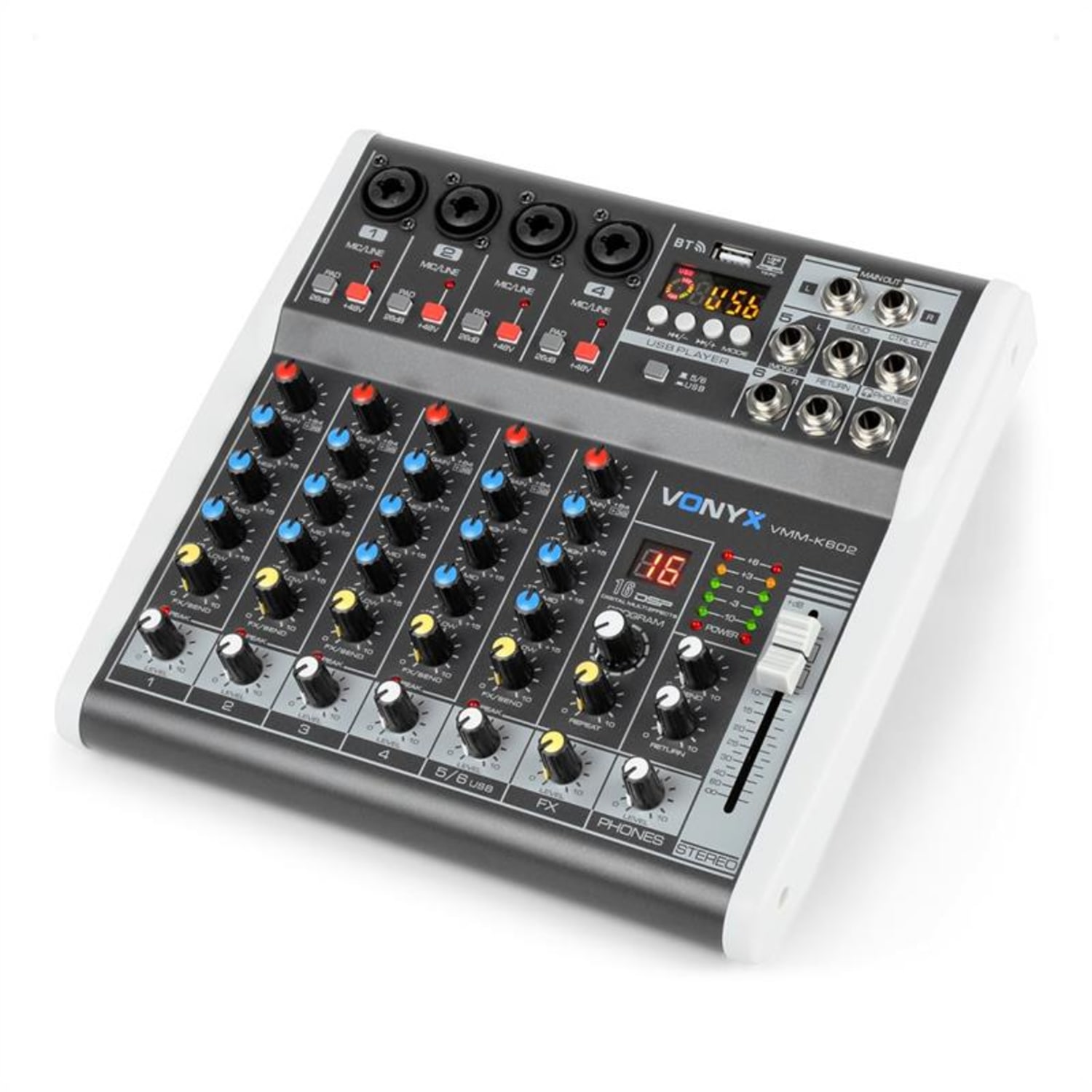 VMM-K602 Table de mixage à 6 canaux Bluetooth Interface audio USB 