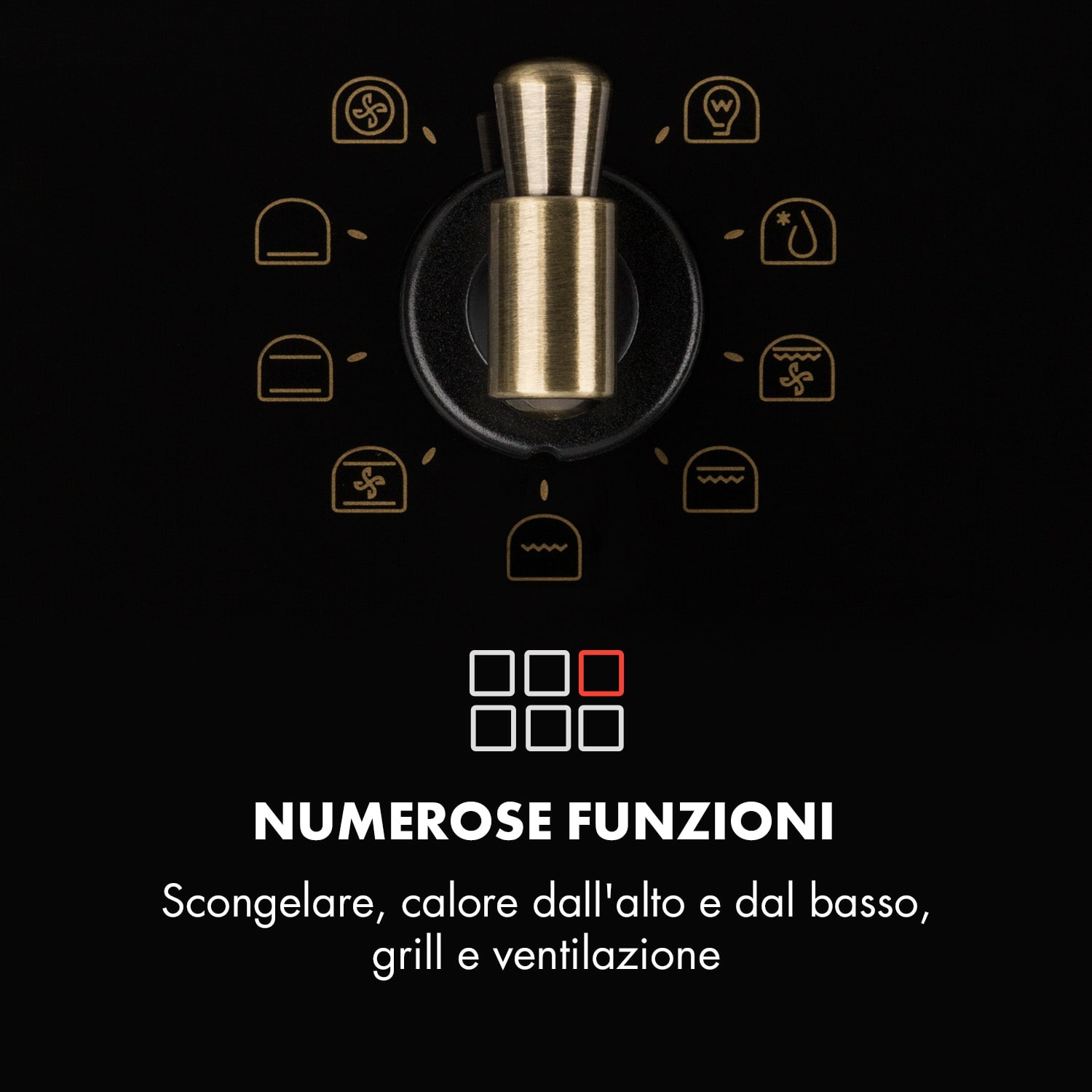 Victoria Forno da Incasso Design Retrò 9 Funzioni  50-250°C Nero Nero