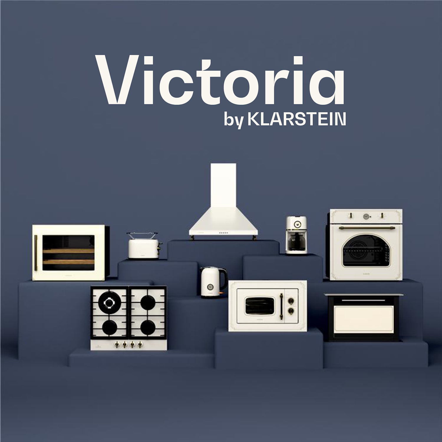 Victoria, ugradbena električna pećnica, retro izgled, 9 funkcija, 50 - 250 ° C, bjelokosst Vintage kremasta