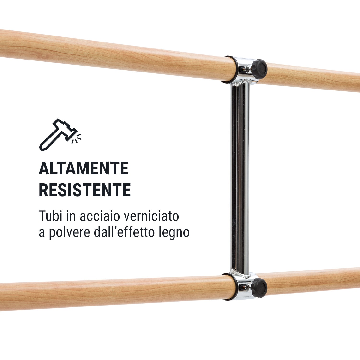 Barre Anna Sbarra da Balletto, Indipendente, 220 x 113 cm, 2 x 38mm Ø 220 | Nero