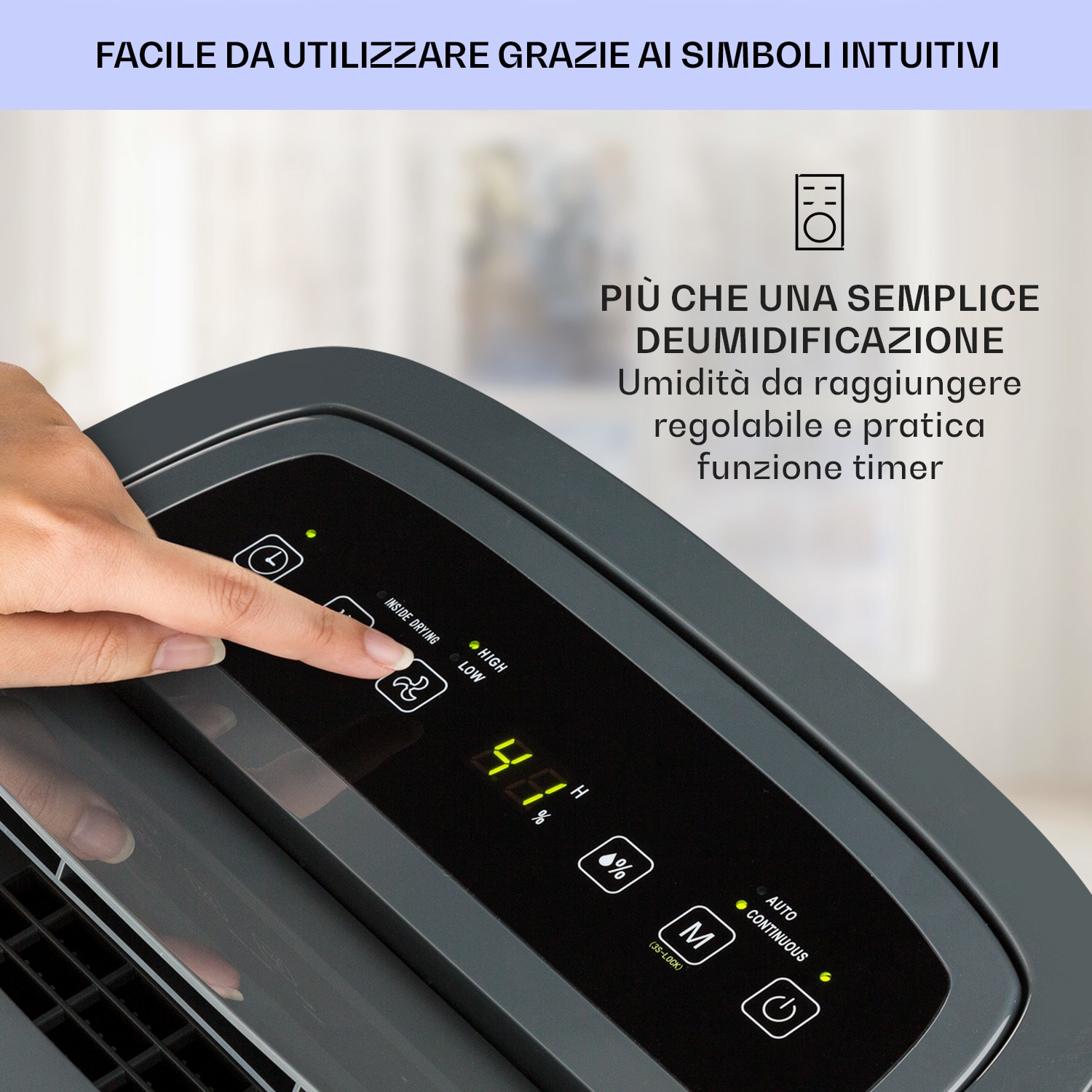 DryFy20 Deumidificatore 420W 20l/d 230m³/h 40-50m² DrySelect 45dB antracite 20l/24h | Antracite