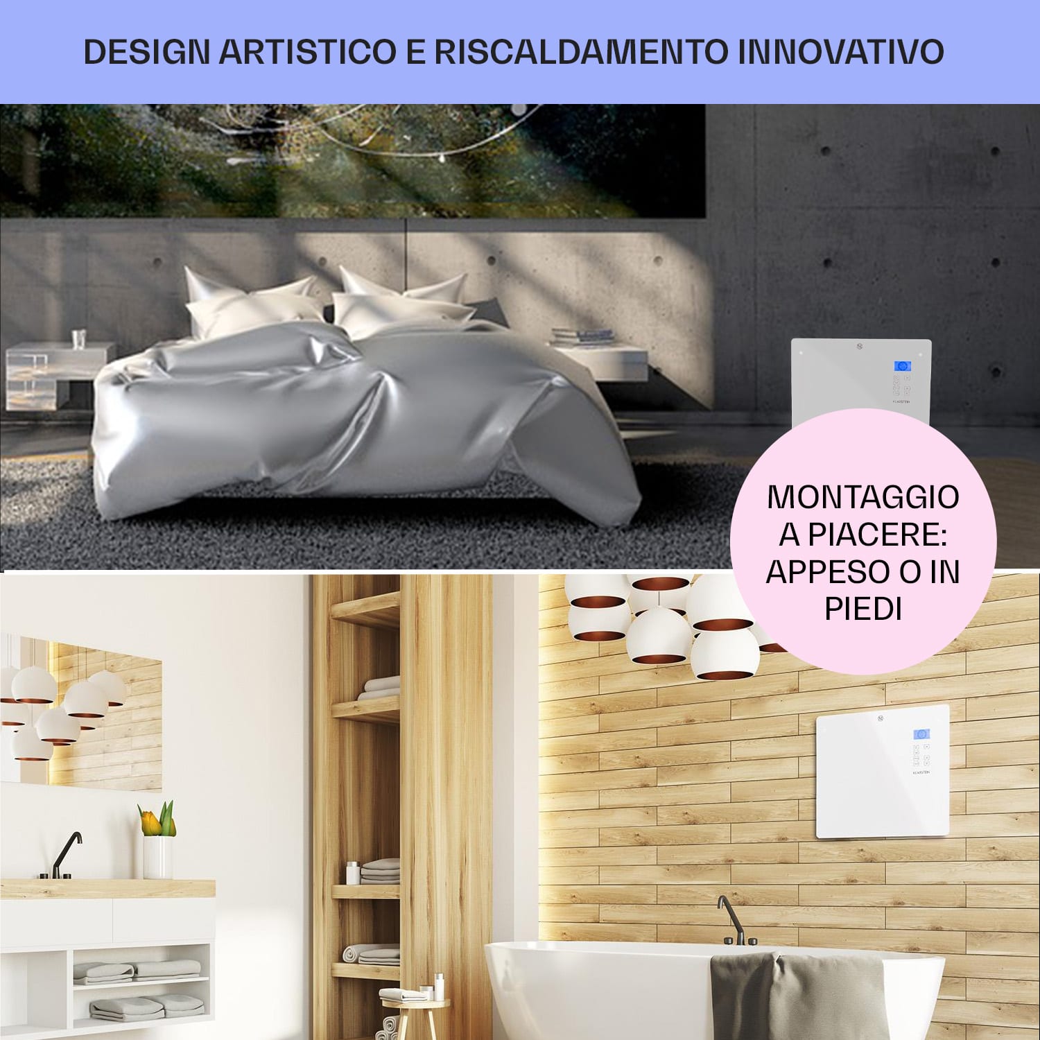 Norderney Termoconvettore Termostato Timer 1000W 20m² bianco 1000 W | Bianco