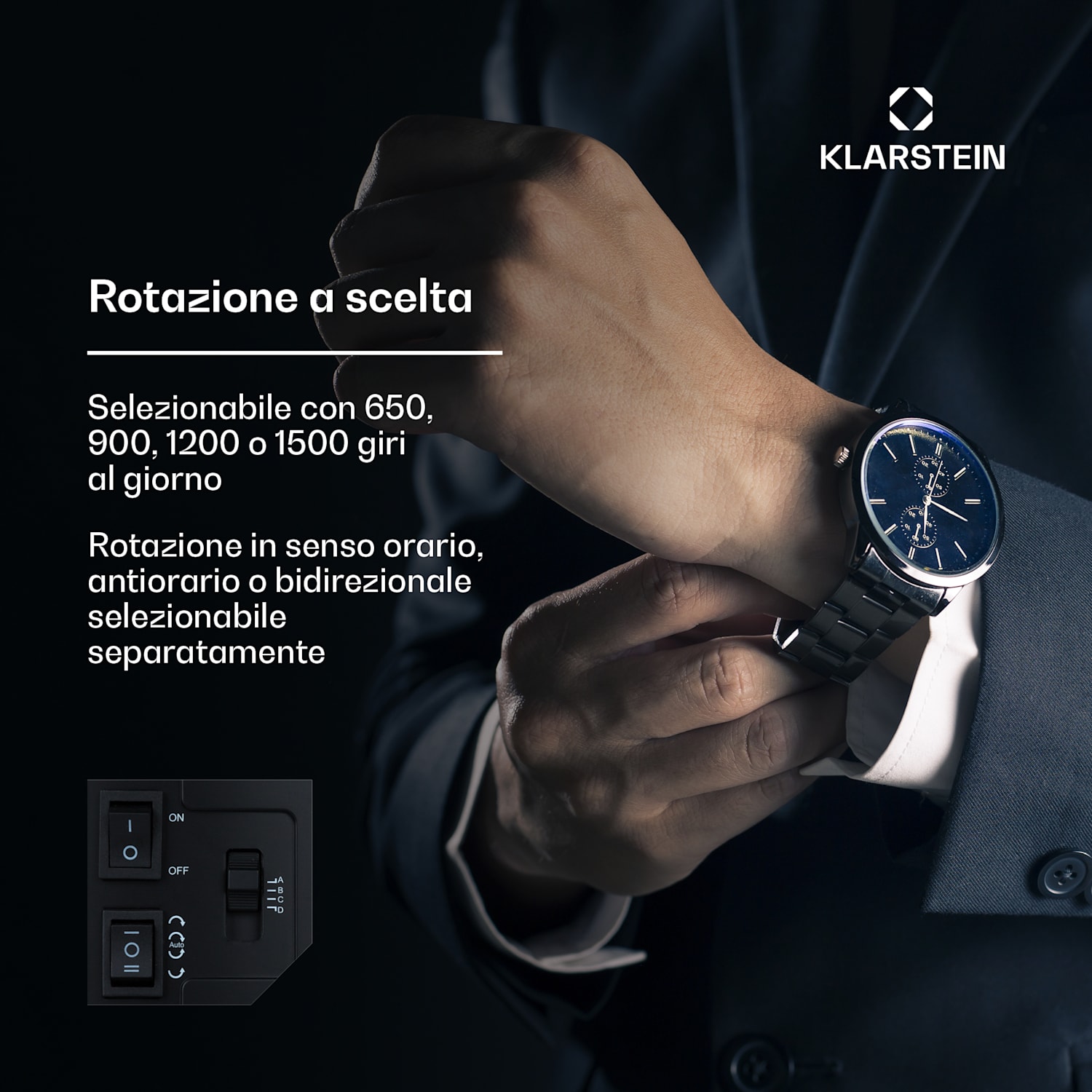 St. Gallen Premium, carica-orologio doppio, 4 velocità Nero