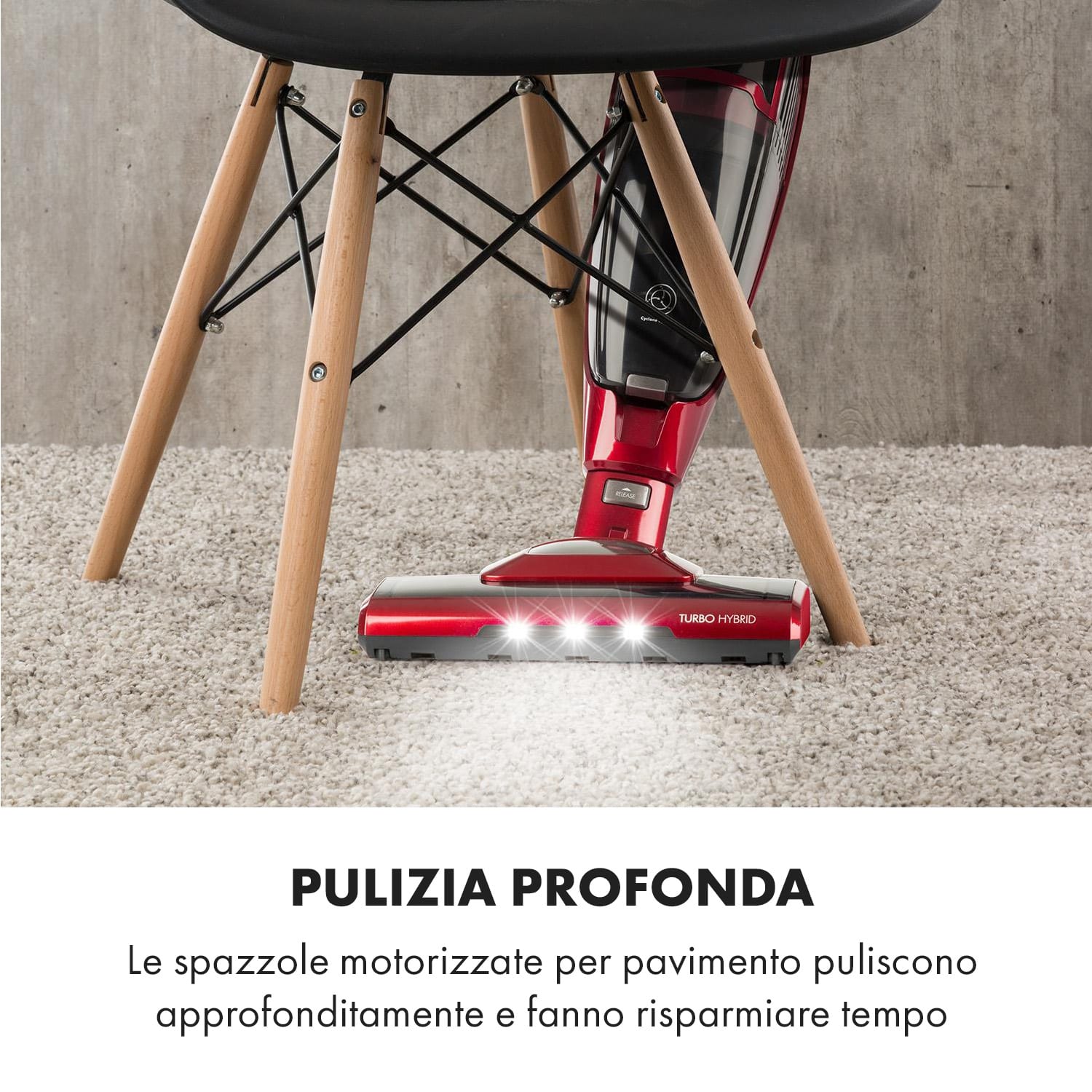 TurboHybrid Aspirapolvere da Pavimento e Portatile Rosso-Metallizzato Rosso