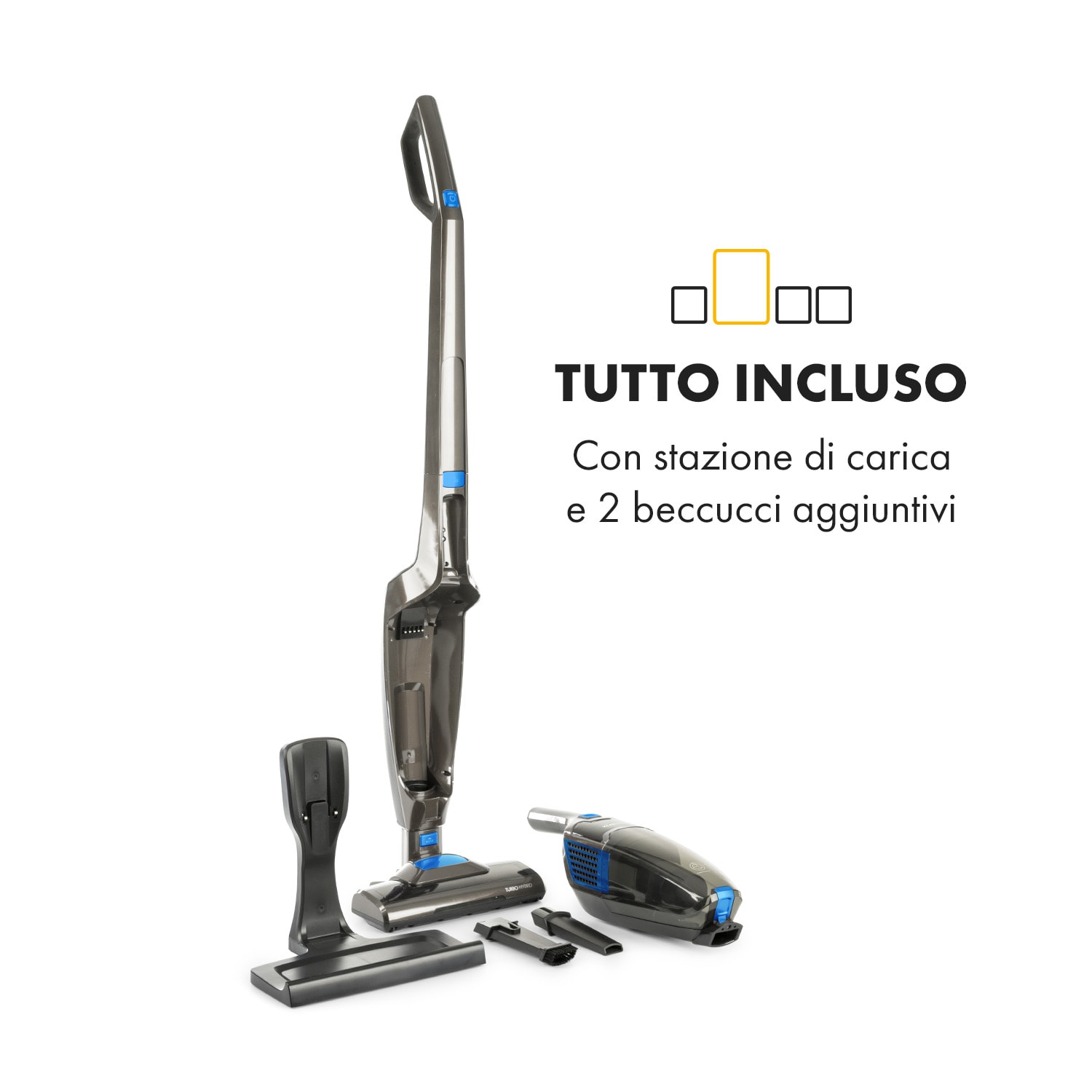 TurboHybrid Aspirapolvere da Pavimento e Portatile Antracite/blu Grigio scuro
