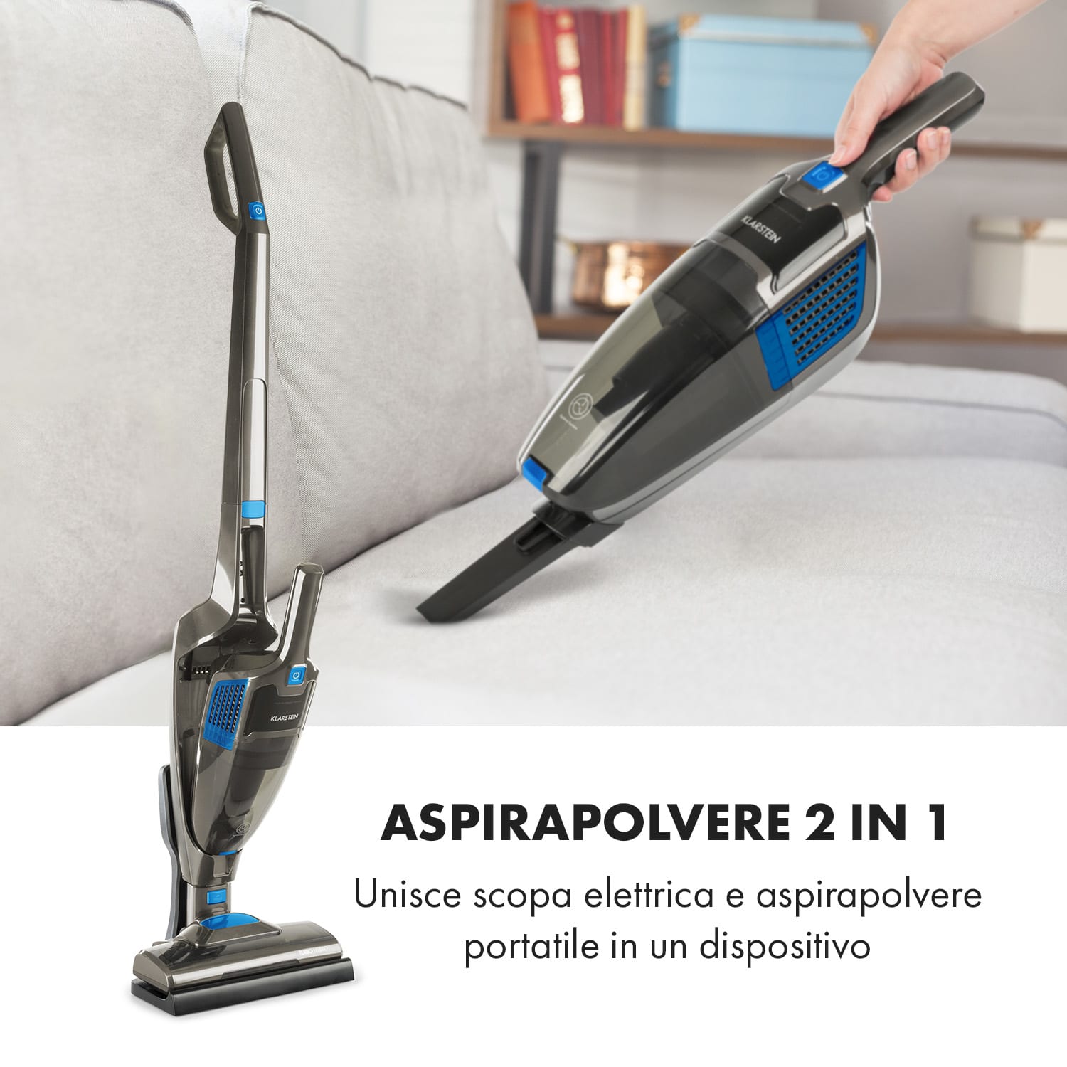 TurboHybrid Aspirapolvere da Pavimento e Portatile Antracite/blu Grigio scuro