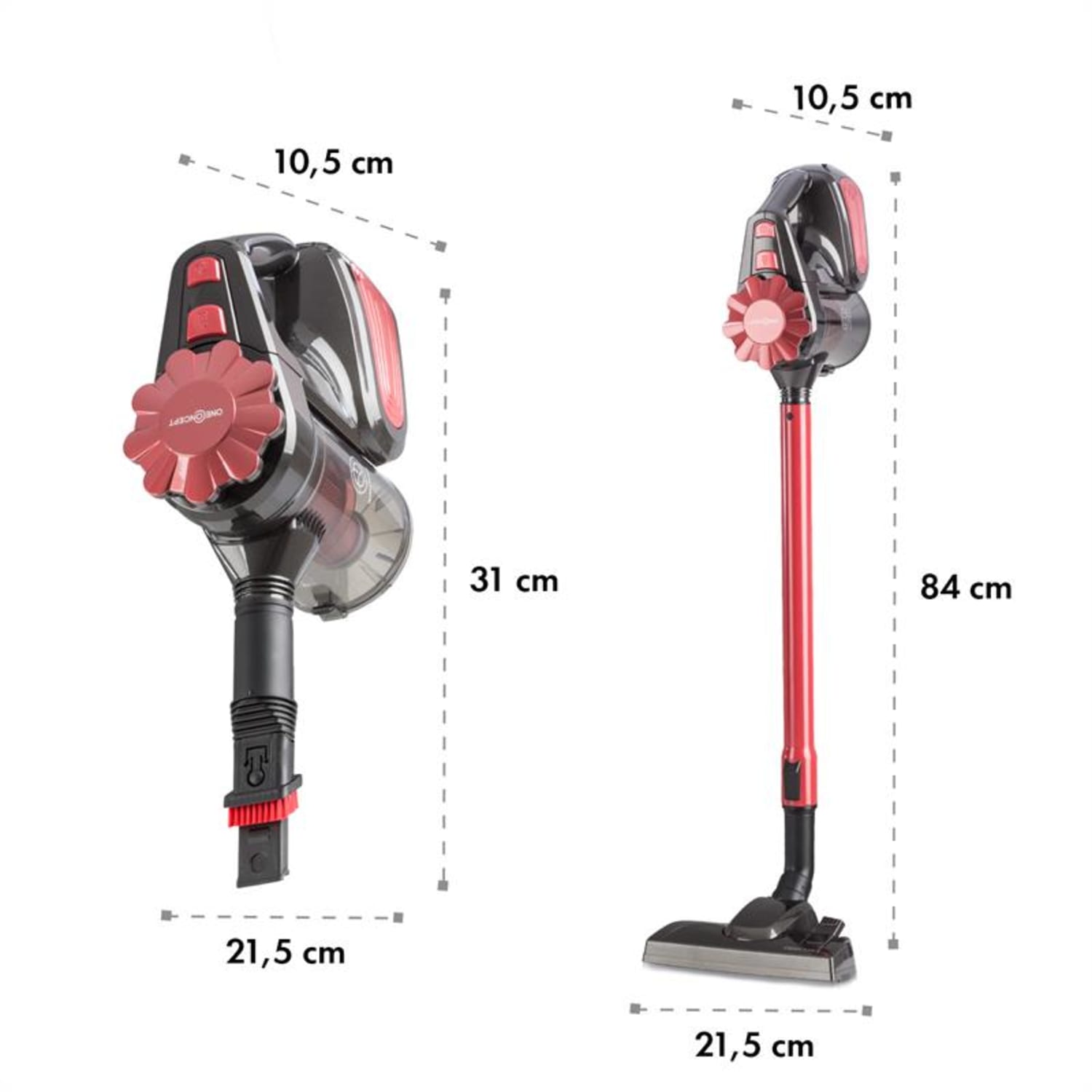 CleanTurbo, циклонена ръчна прахосмукачка, 600 W, MultiCyclonic System, червена Червен