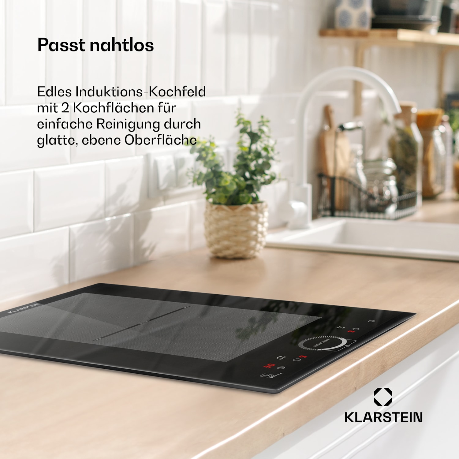 Delicatessa Slim Domino Induktionskochfeld 3500W Timer schwarz 