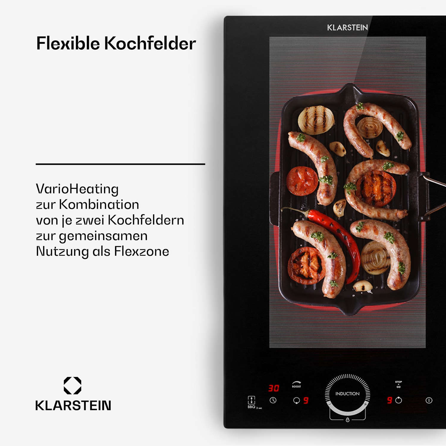 Delicatessa Slim Domino Induktionskochfeld 3500W Timer schwarz 