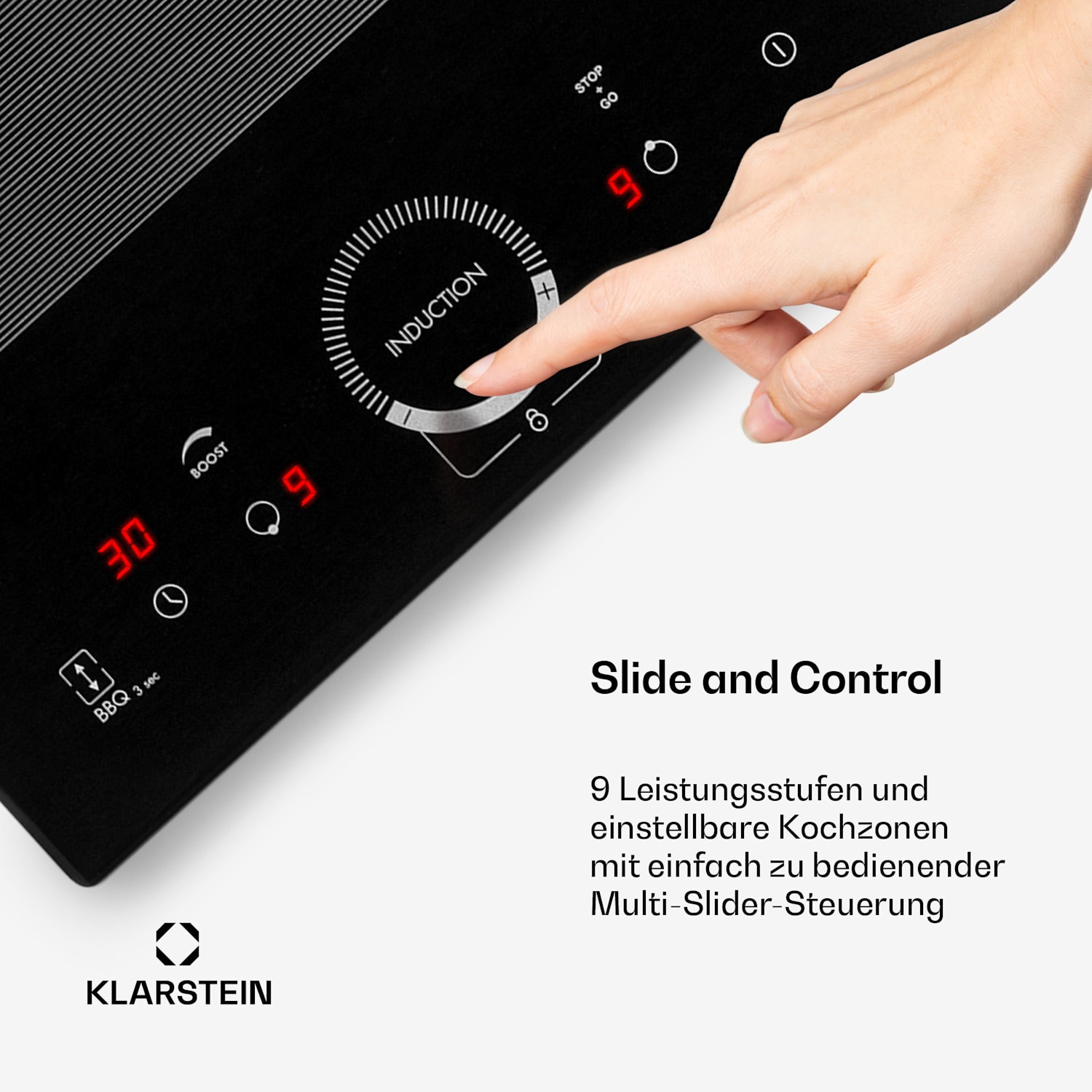 Delicatessa Slim Domino Induktionskochfeld 3500W Timer schwarz 