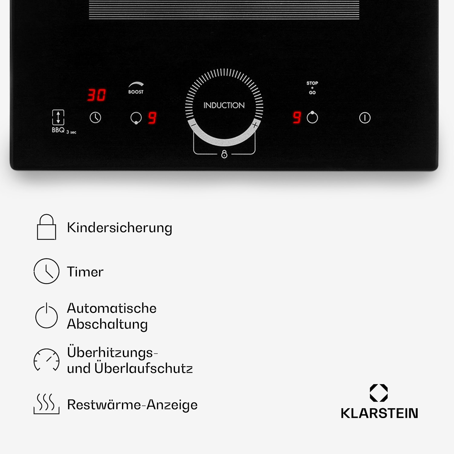 Delicatessa Slim Domino Induktionskochfeld 3500W Timer schwarz 