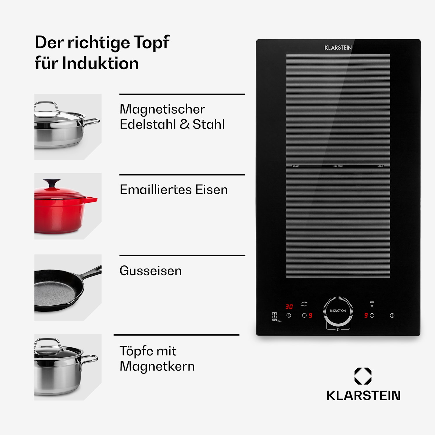Delicatessa Slim Domino Induktionskochfeld 3500W Timer schwarz 