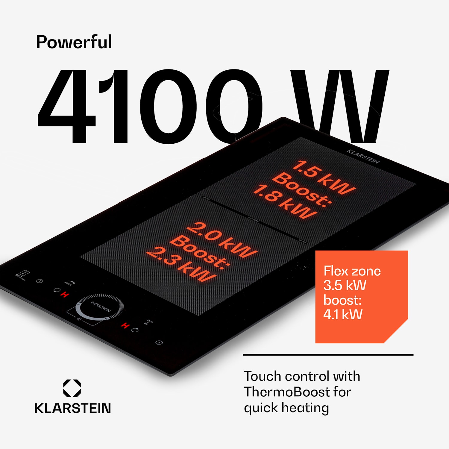 Delicatessa Slim Domino Placa de Indução 3500W Temporizador Preta 2 | Vidro Preto