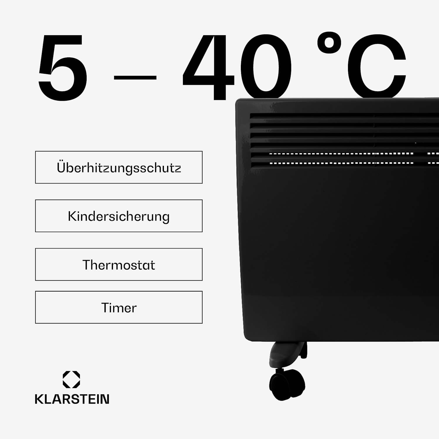 Hot Spot Slimcurve Stufa 80x40cm 40m² 2000W 5-40°C LED IP24 nero 
