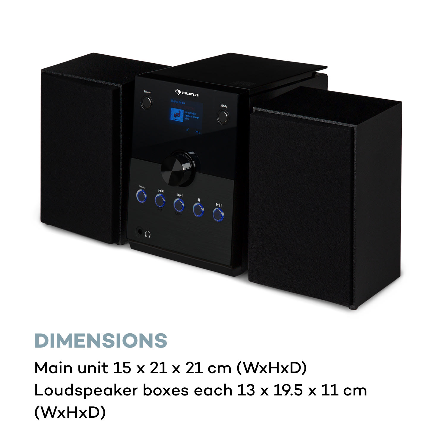 MC-30, DAB mikrosystém, 2 reproduktory, DAB+, FM, bluetooth, CD prehrávač, čierny 
