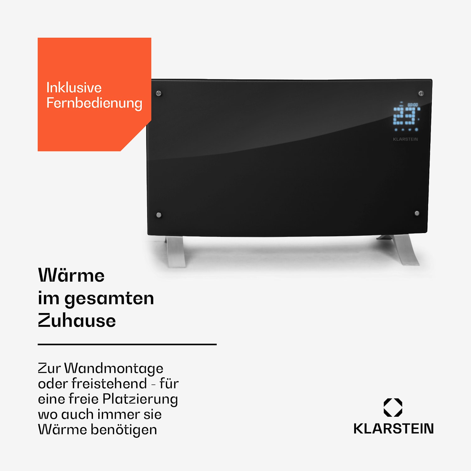 Bornholm Curved Ambient - Stufa a convezione, 1000/2000 W 