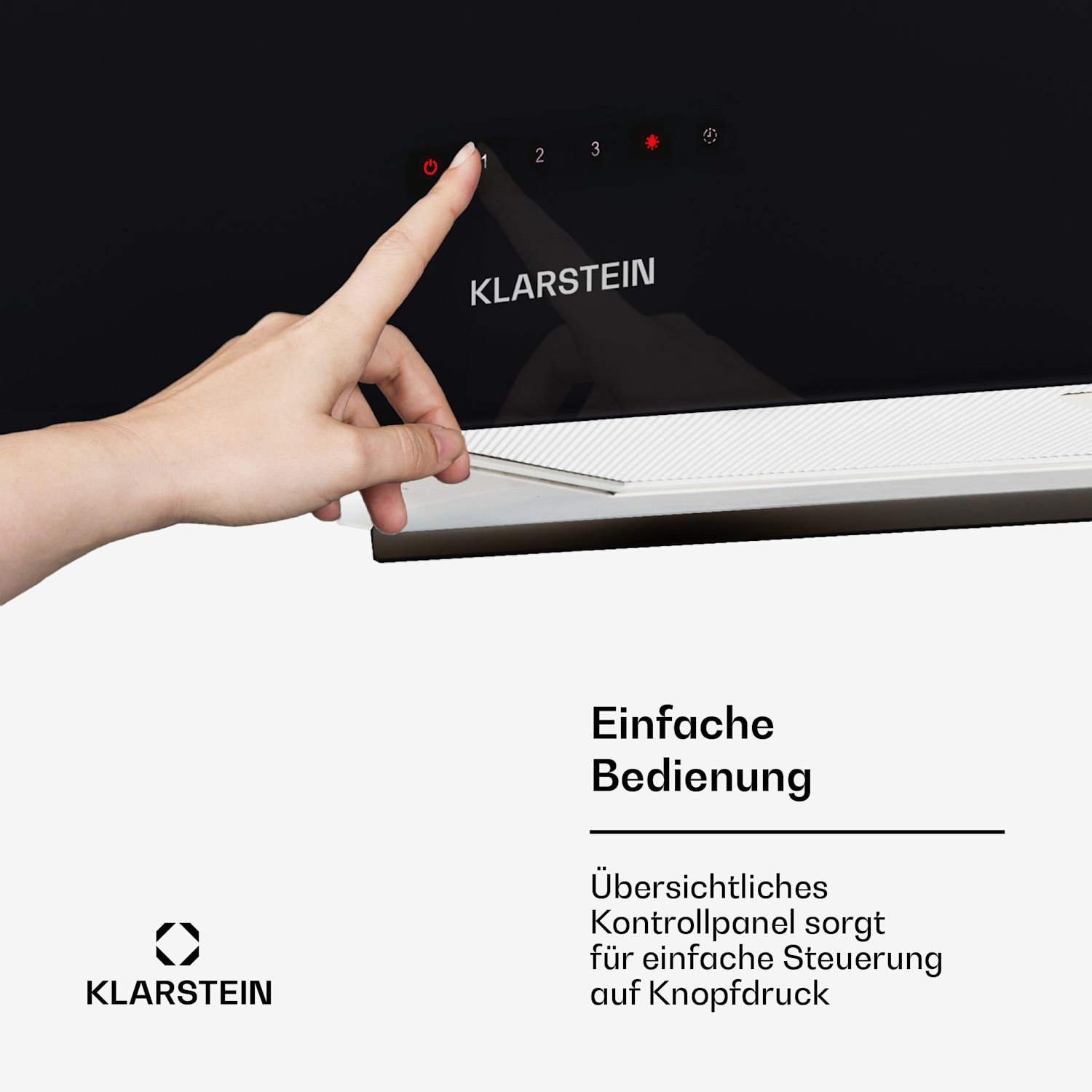 Kronleuchter L Inselabzugshaube 60cm Abluft: 590m³/h LED Touch Glas Schwarz