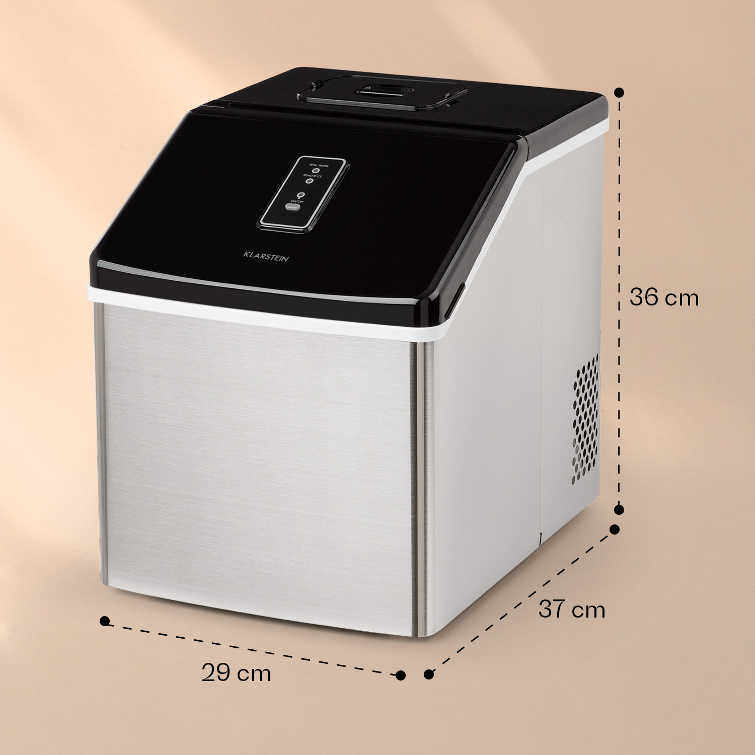 Clearcube Eiswürfelmaschine Klareis 13kg/24h Edelstahl schwarz Edelstahl