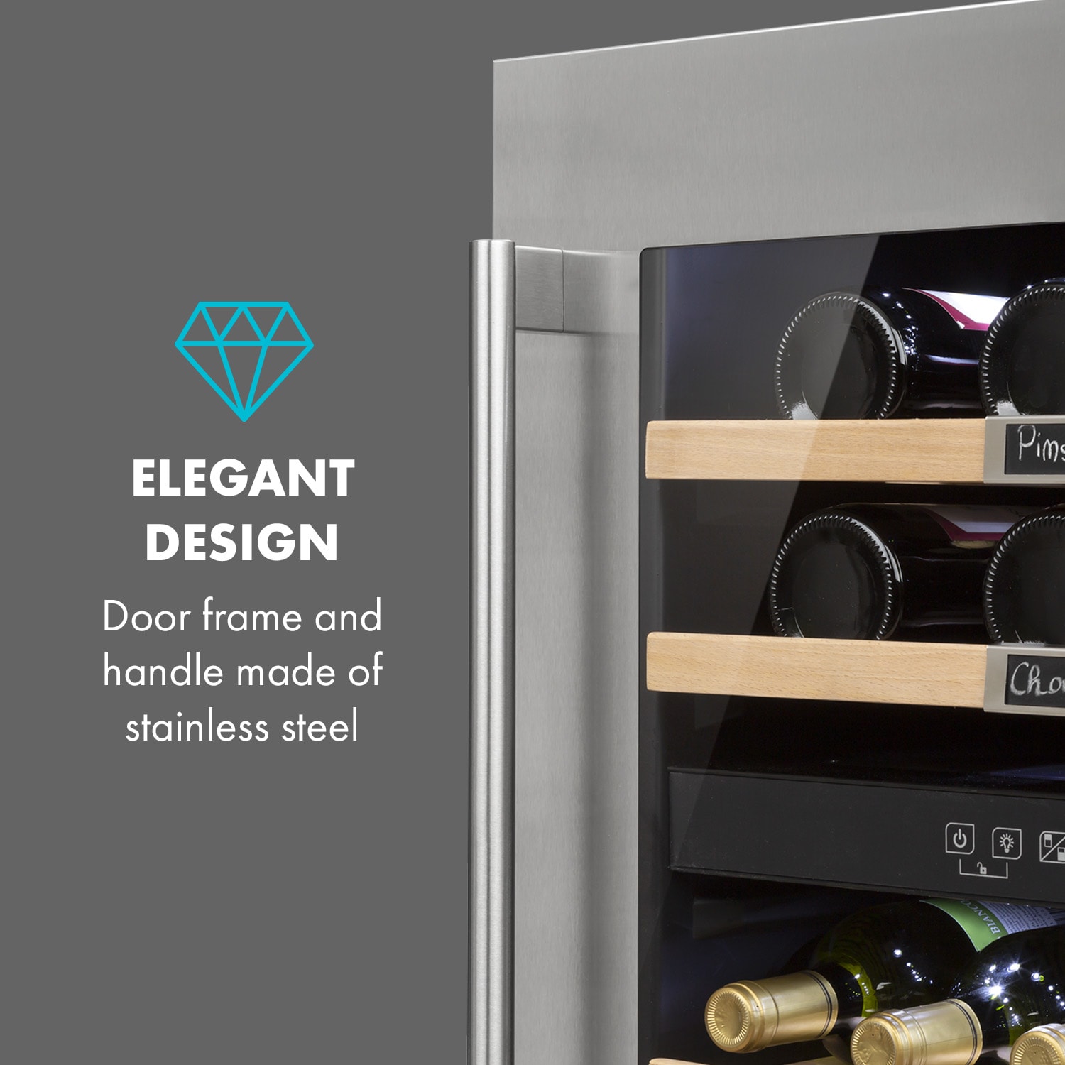 Vinsider 36 wine fridge 2 cooling zones 5-22°C 85l stainless steel 36 bottles | 2 cooling zones | Stainless Steel