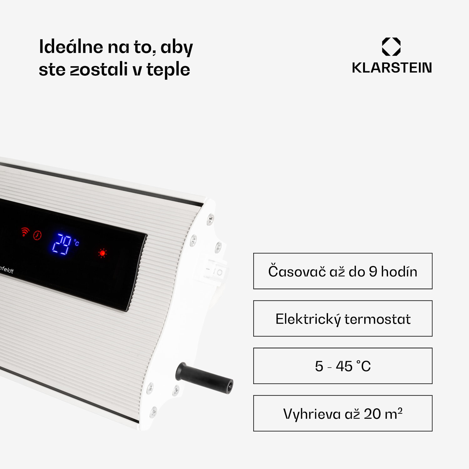 Cosmic Beam Plus, infračervený terasový ohrievač, 2400 W, IP44, diaľkový ovládač, biely 