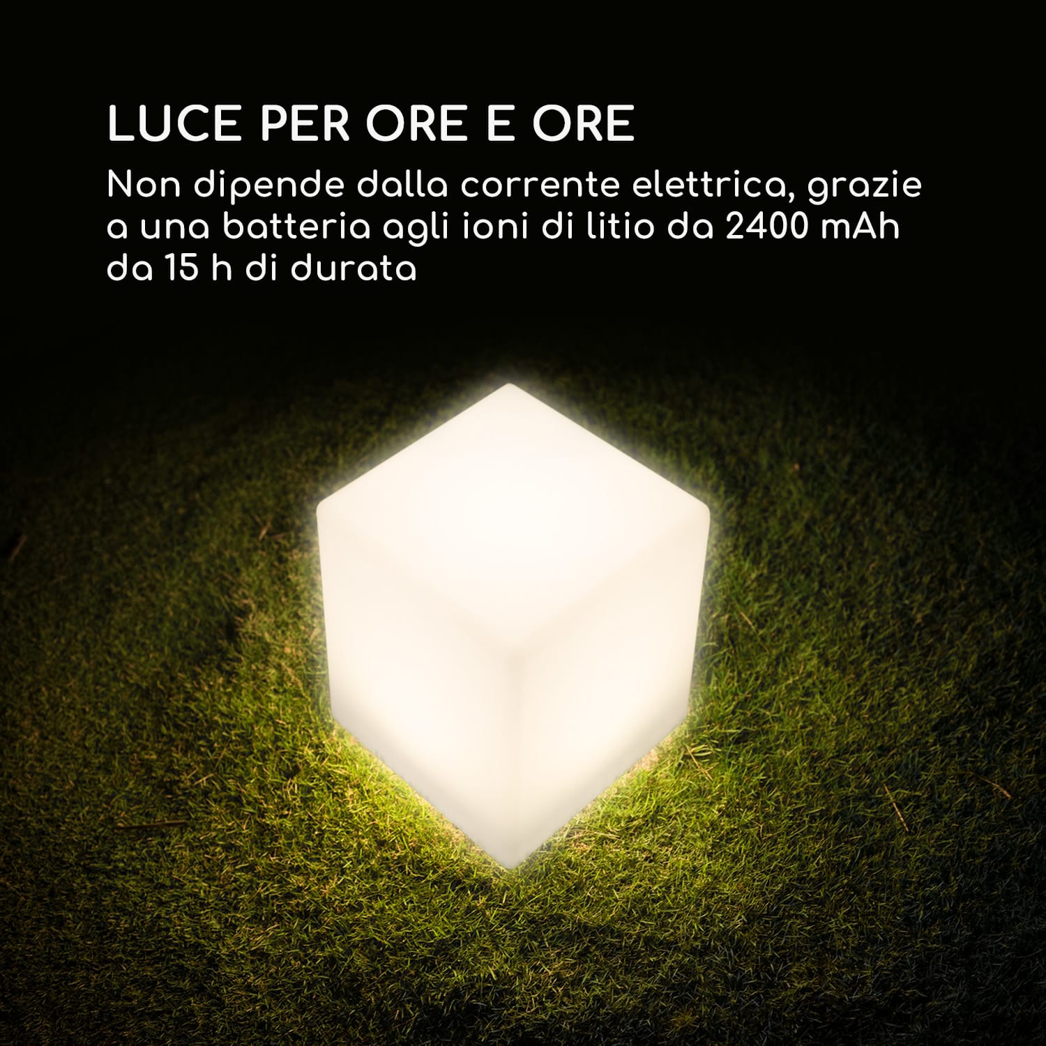 Shinecube XL Cubo Luminoso 40x40x40cm 16 LED a Colori 4 Modalità bianco 