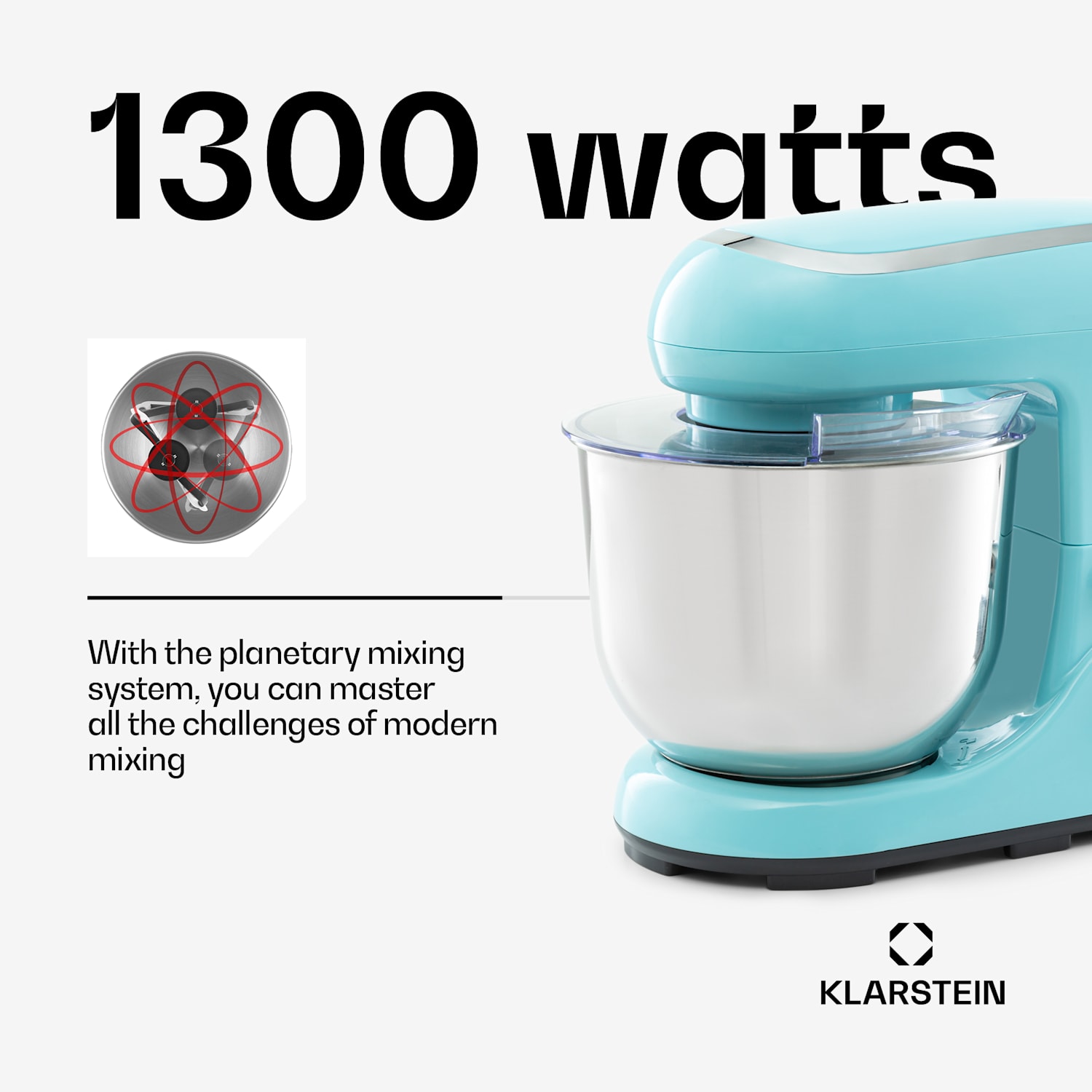 Bella Pico 2G Food Processor 1200W 1.6hp 6 Steps 5 Litres Aqua