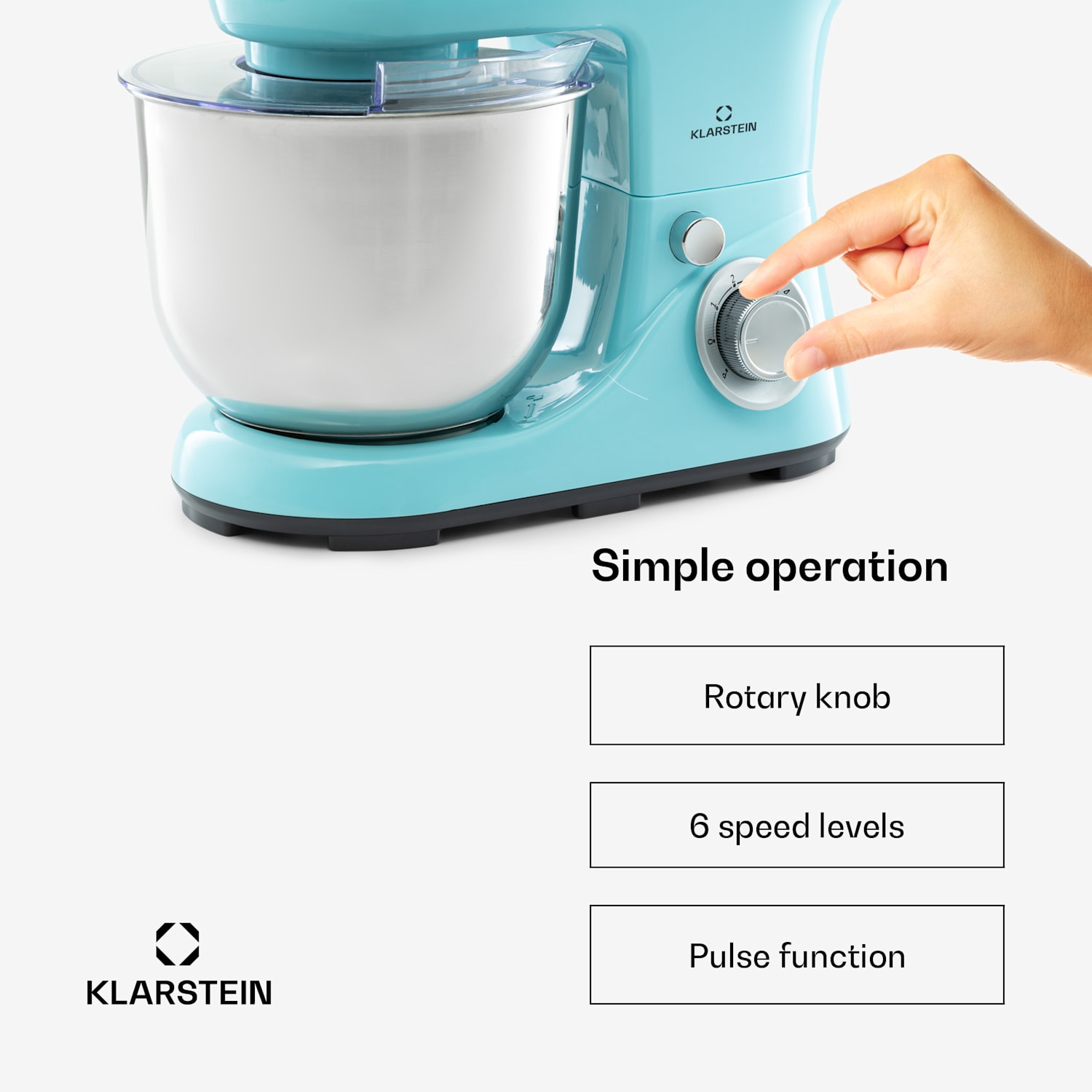 Bella Pico 2G Food Processor 1200W 1.6hp 6 Steps 5 Litres Aqua