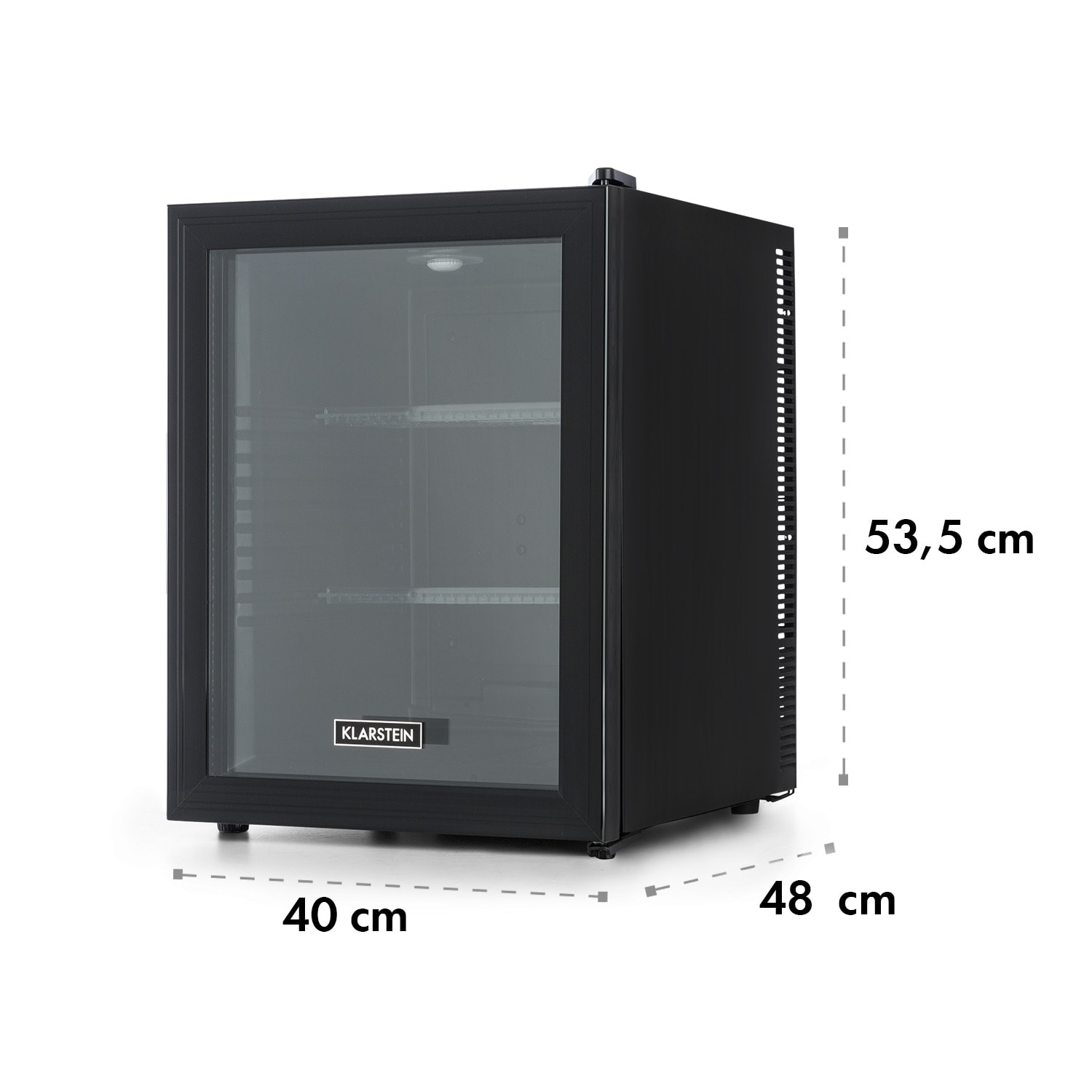 Brooklyn 42 mini frigo, sportello di vetro, LED, ripiano 42 Ltr | Nero