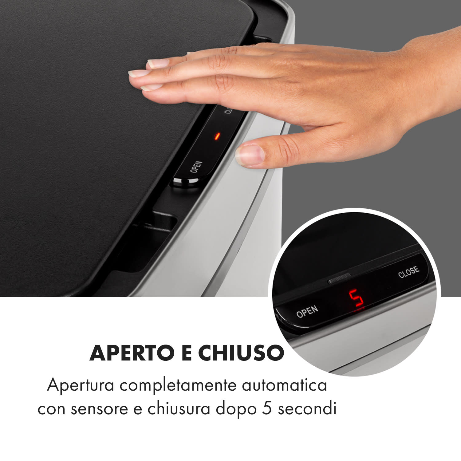 Touchless raccoglitore di rifiuti sensore 72L 4 contenitori ABS / PP / acciaio inox Argento metallizzato