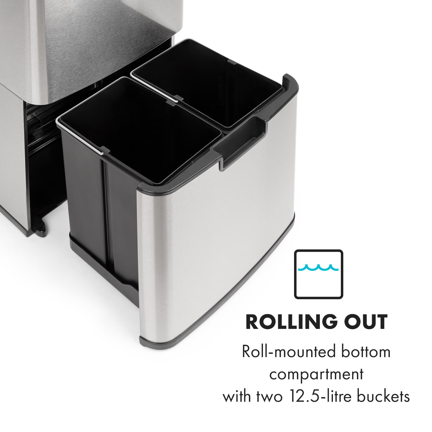 Touchless Rubbish Collector Sensor 72L 4 Containers ABS / PP / Stainless Steel Silver Metallic