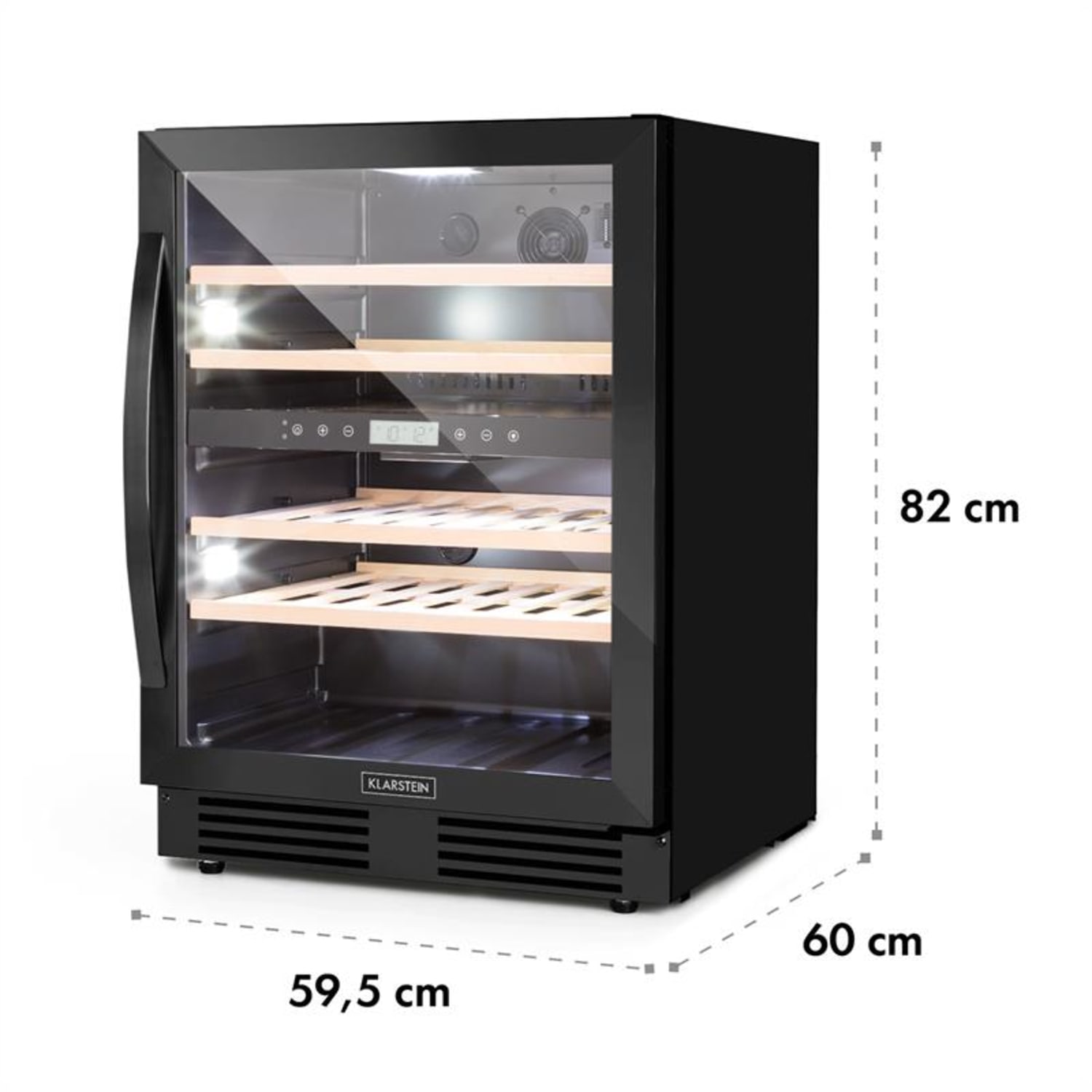 Vinovilla 43 Built-In Duo Onyx Weinkühlschrank 129l 43 Fl. 2 Zonen 43 Flaschen | 2 Kühlzonen | Schwarz