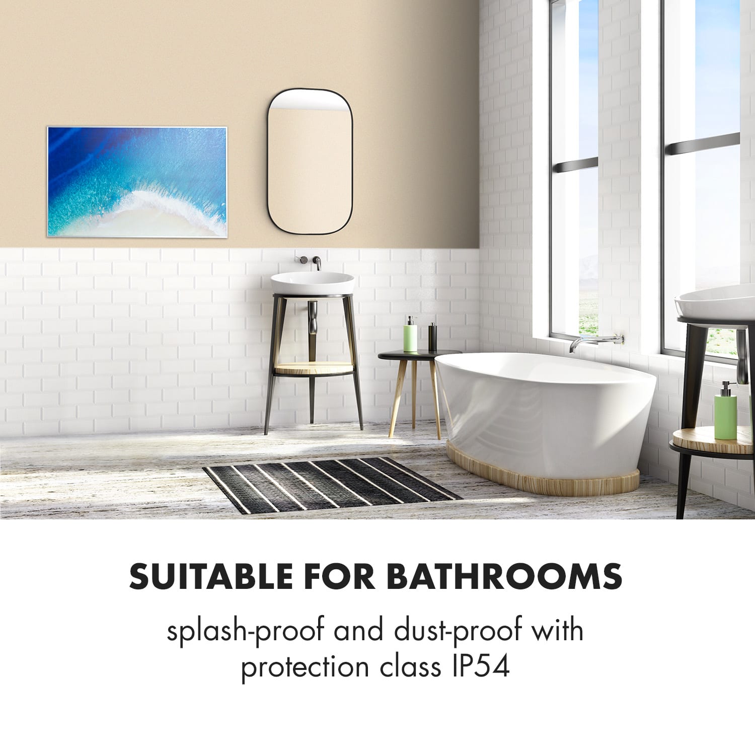 Air Art Beach infrared heater 101x60cm 600W wall installation remote control Design surface: beach