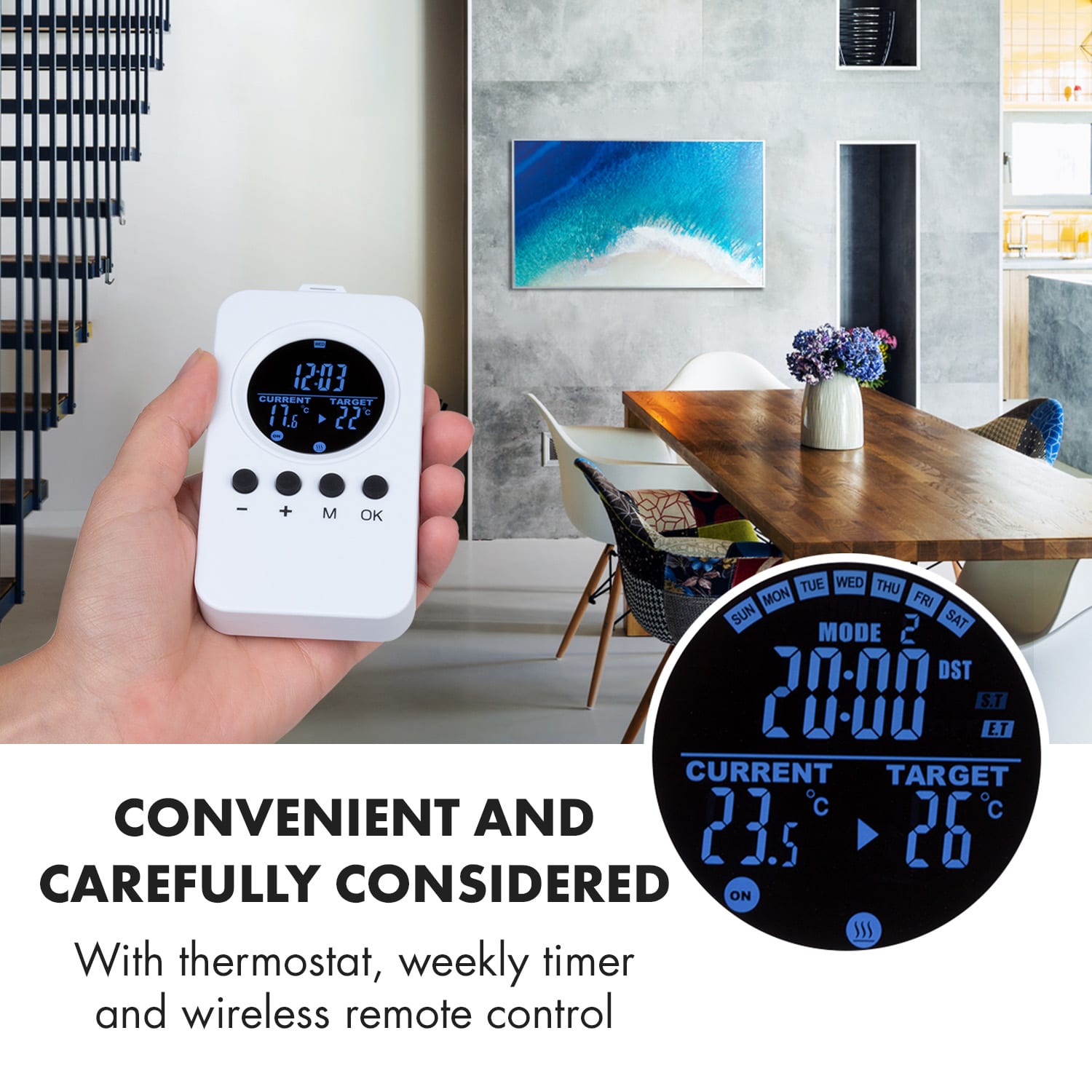 Air Art Beach infrared heater 101x60cm 600W wall installation remote control Design surface: beach