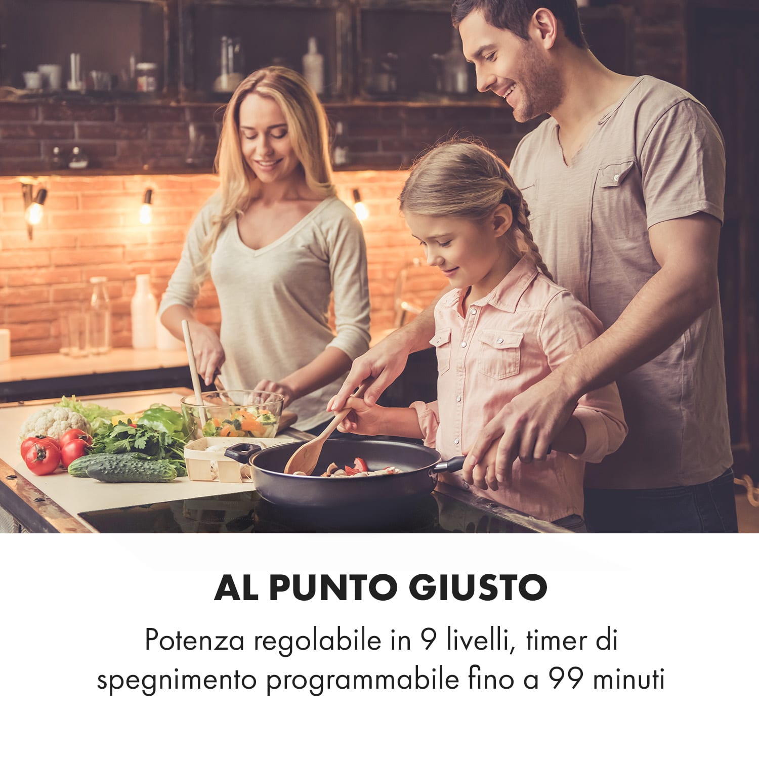 Delicatessa 80 Piano Cottura a Induzione 3 Zone 7400W Vetroceramica 