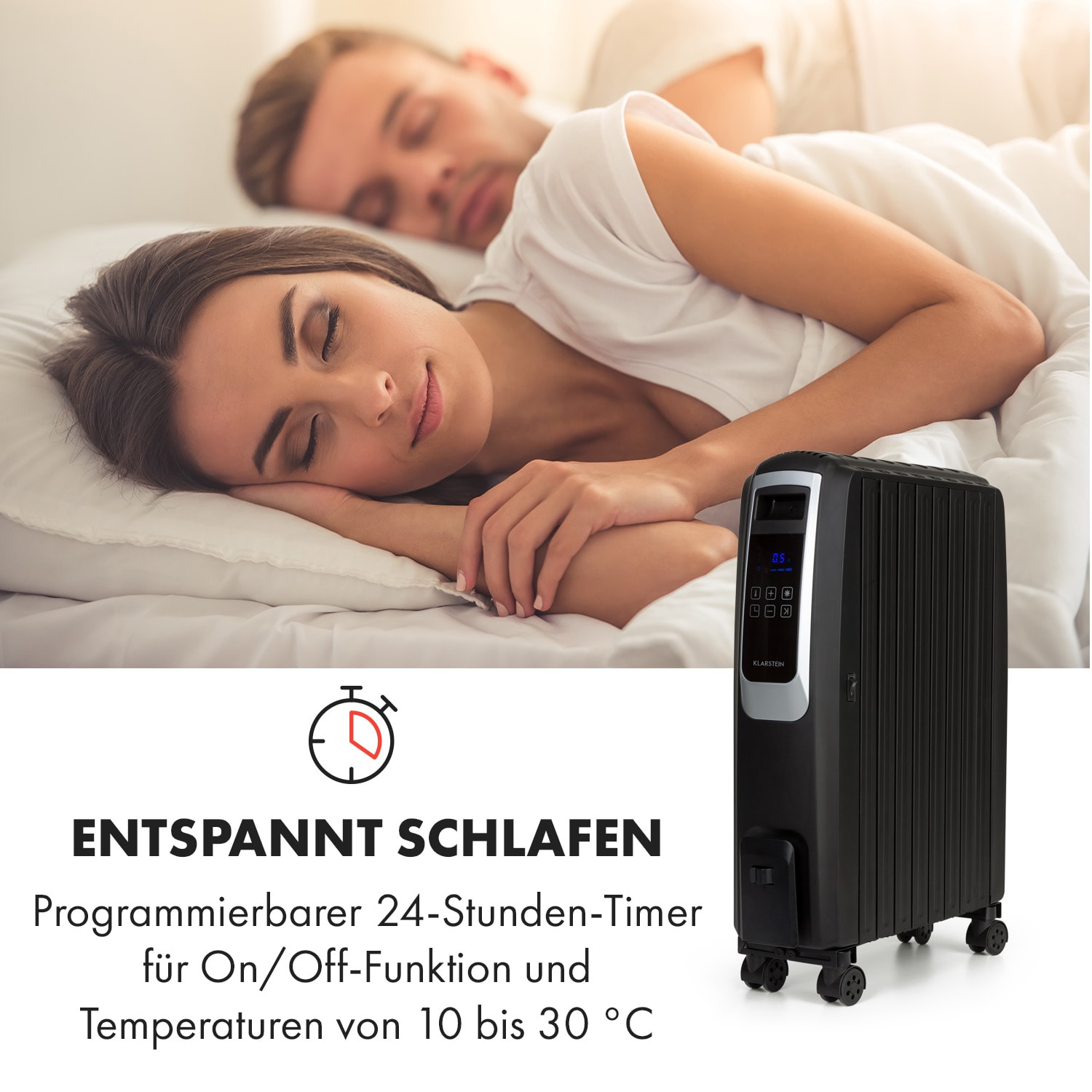 Thermaxx Noir Ölradiator 2500W 10-30° C 24h-Timer Fernbedienung 