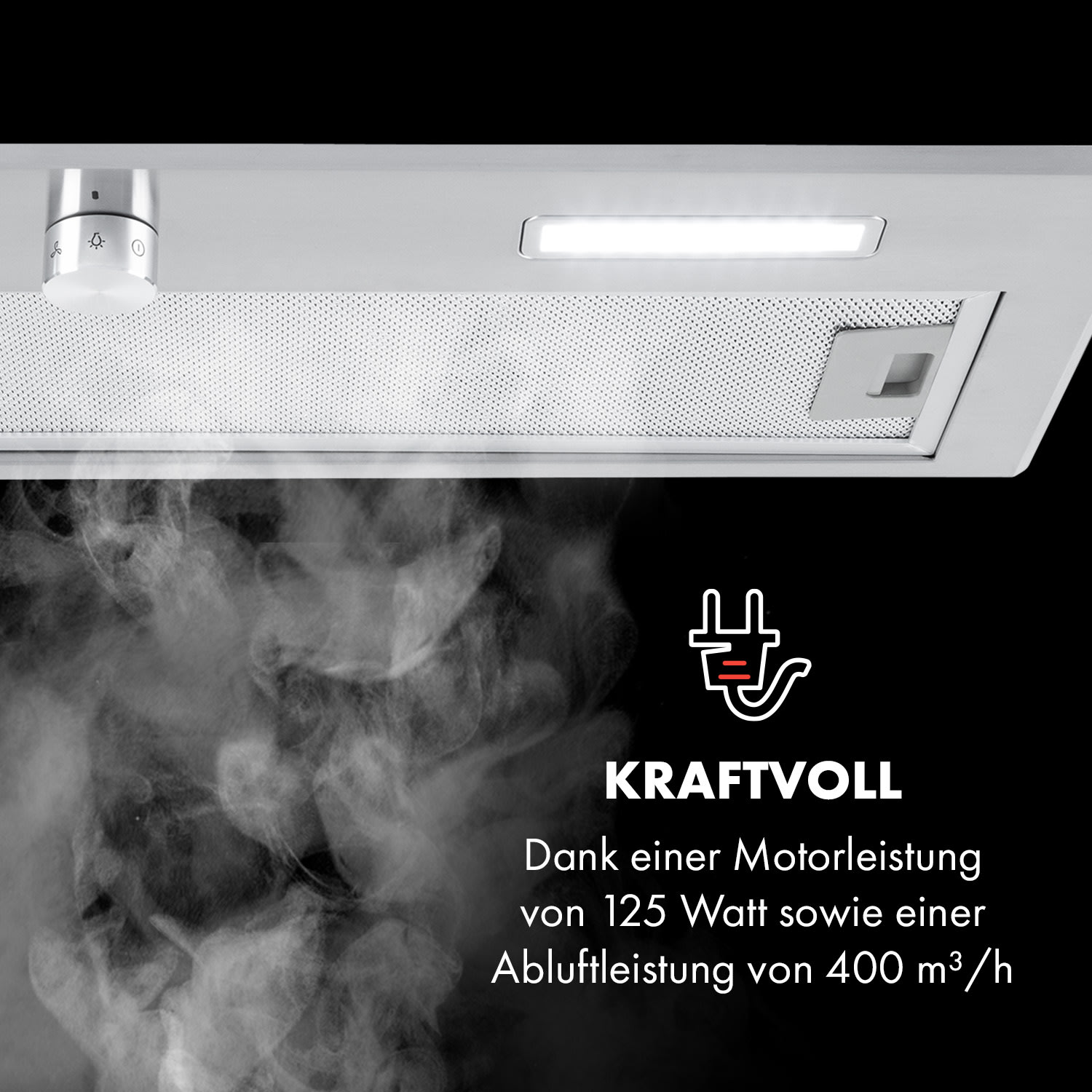 Simplica Dunstabzugshaube Einbau 70cm Abluft: 400 m³/h LED Edelstahl 70 cm