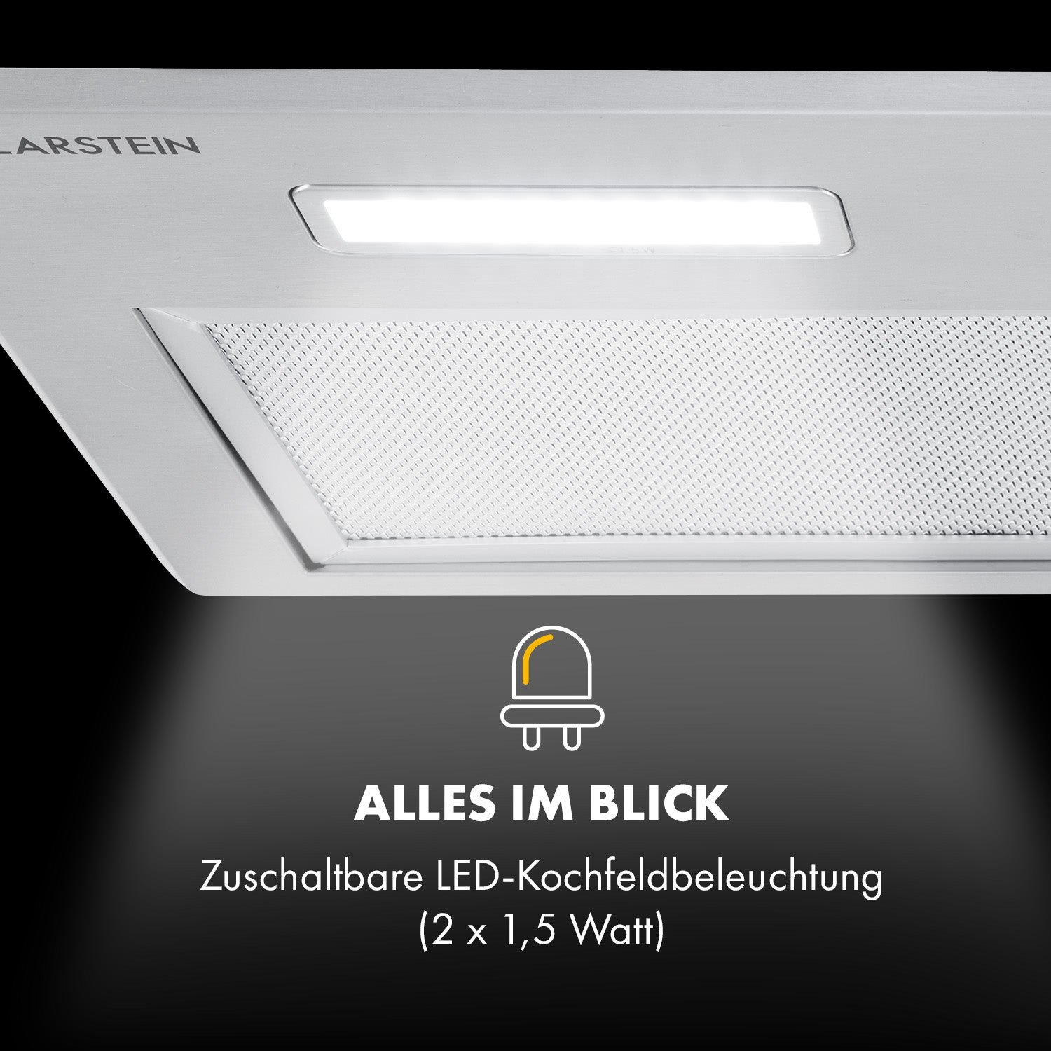 Simplica Dunstabzugshaube Einbau 70cm Abluft: 400 m³/h LED Edelstahl 70 cm