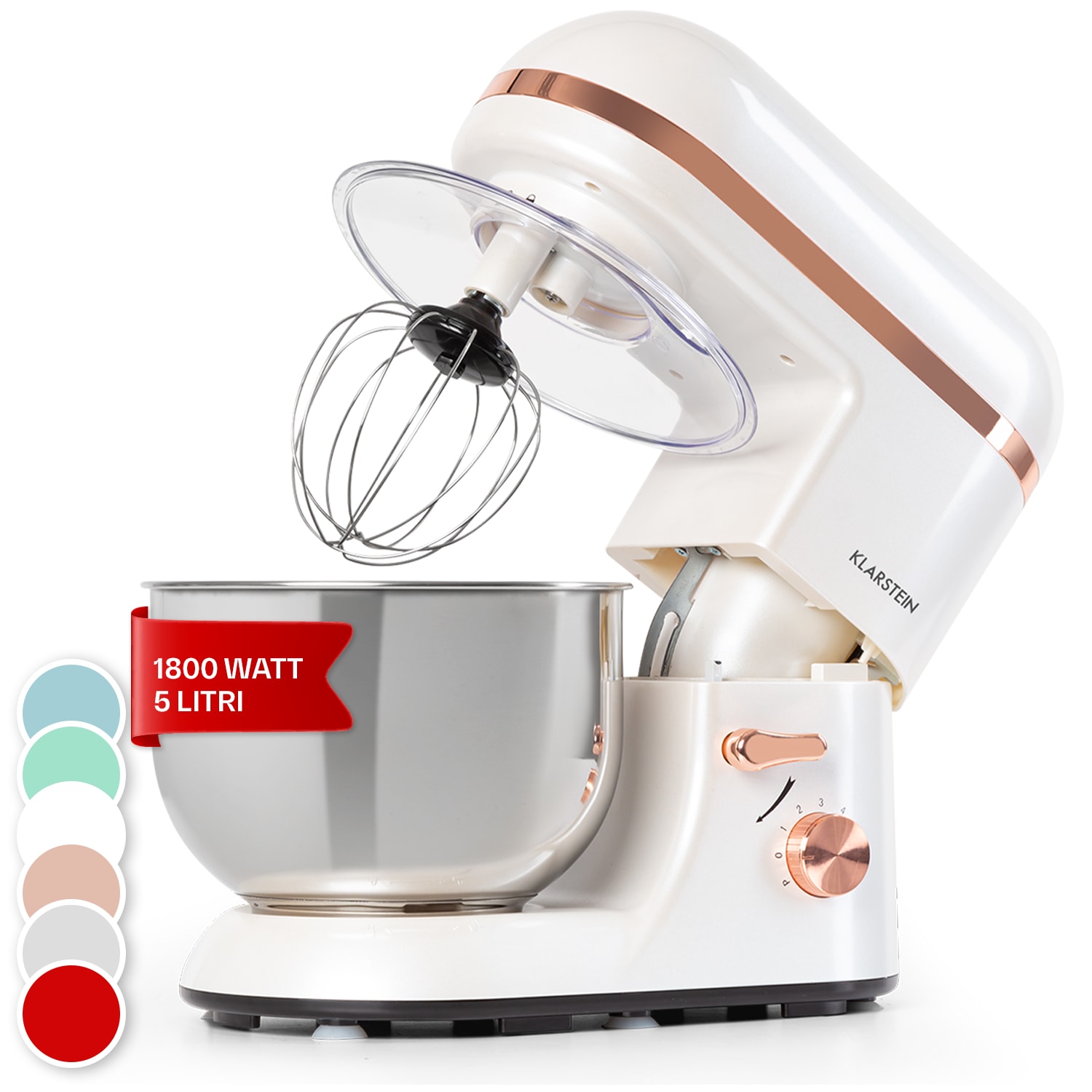 Bella Elegance Robot da cucina 1800 W/2,7 CV 5,2 litri acciaio inox senza BPA Bianco