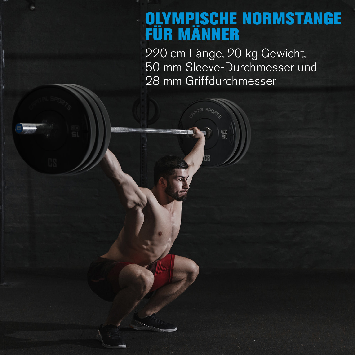IWF Men Olympic Weightlifting-Langhantel 50mm Sleeve 910kg Stahl IWF Men