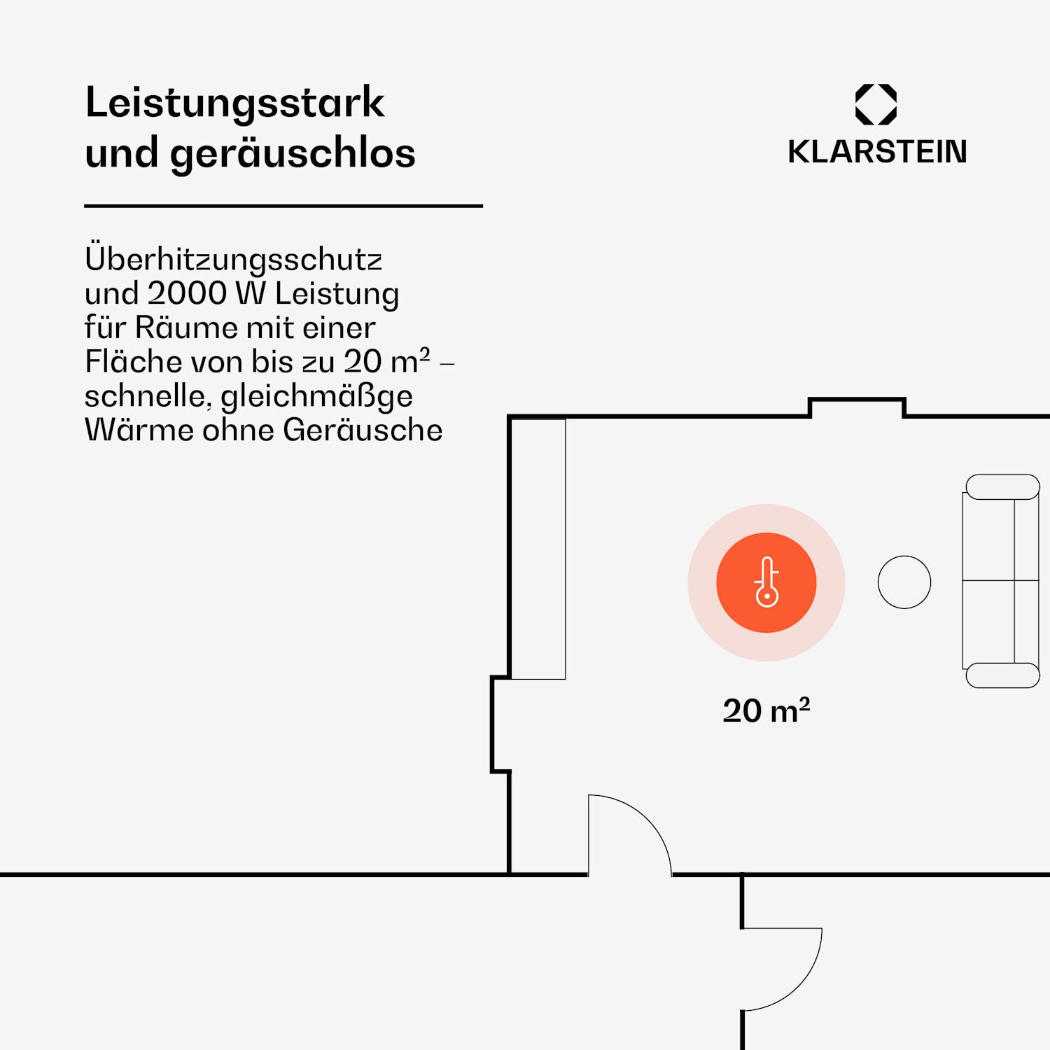 Bornholm Smart Konvektions-Heizgerät | 2000 W | SmartHeat Design: WiFi-Verbindung | LED-Display | 24-h-Timer | 2 Heizstufen: 1000 / 2000 W | IP24: Spritzwassergeschützt | Fernbedienung | Standgerät Weiß