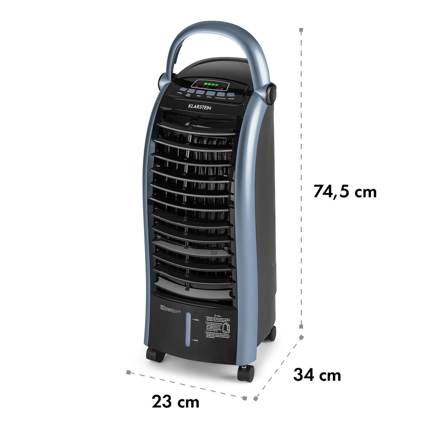 Maxfresh Ocean Ventilator Luftkühler 6L 65W Fernbedienung 2x Eispack  444 m³/h | Nein | Schwarz / blau
