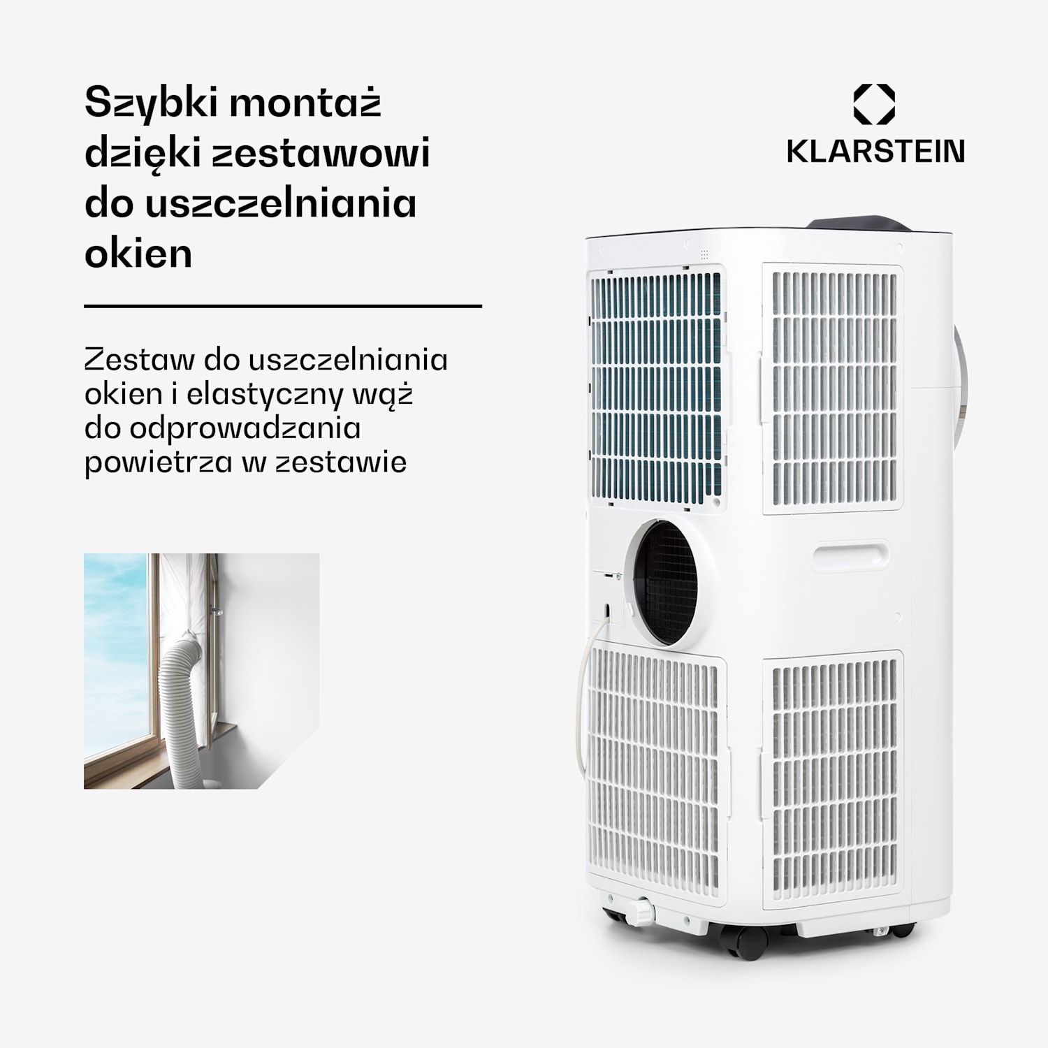 Kraftwerk Smart 10K, klimatyzator przenośny 3 w 1, 10 000 BTU, sterowanie za pomocą aplikacji, biały 10.000 BTU | Biały