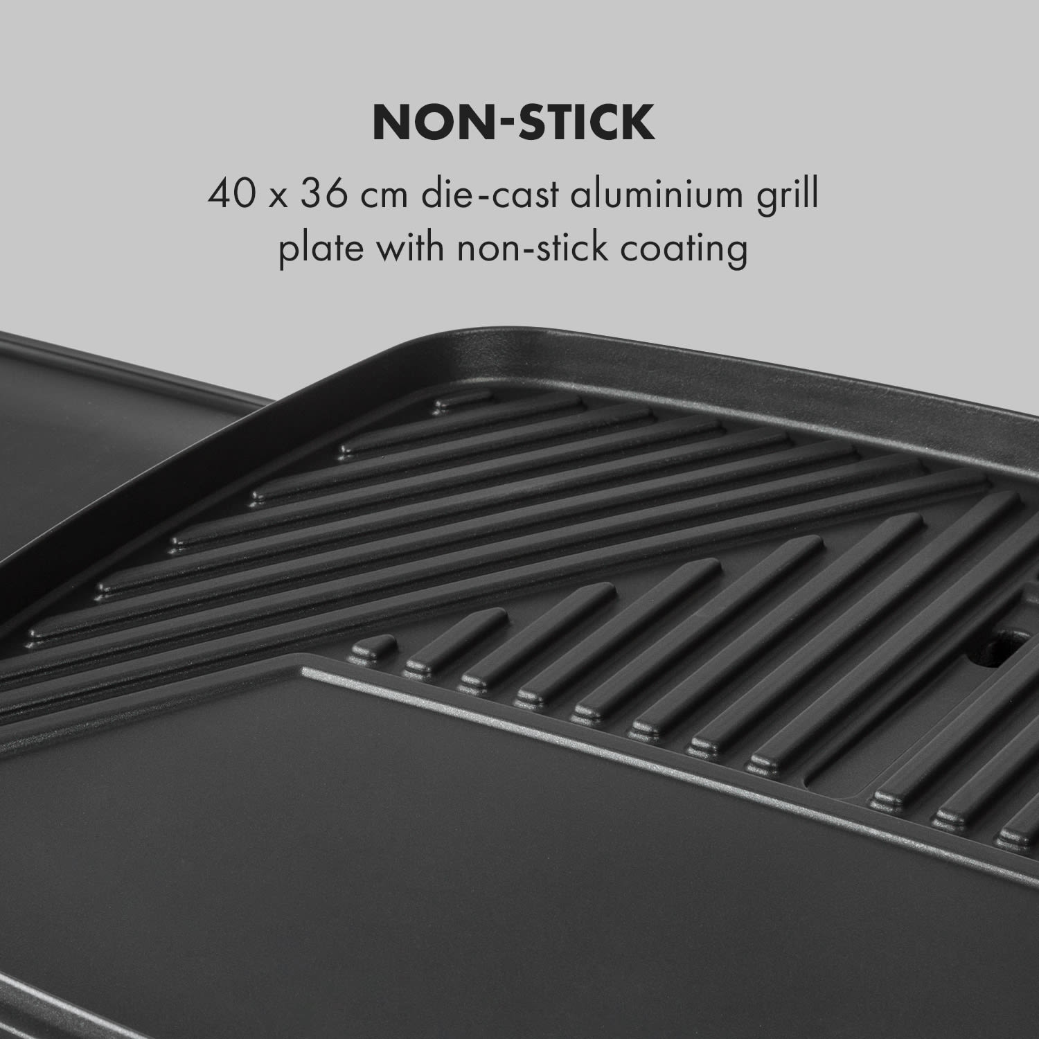 Gatsby, elektromos grill, 2000 W, tapadásmentes felület, oldalsó asztalok, fekete 